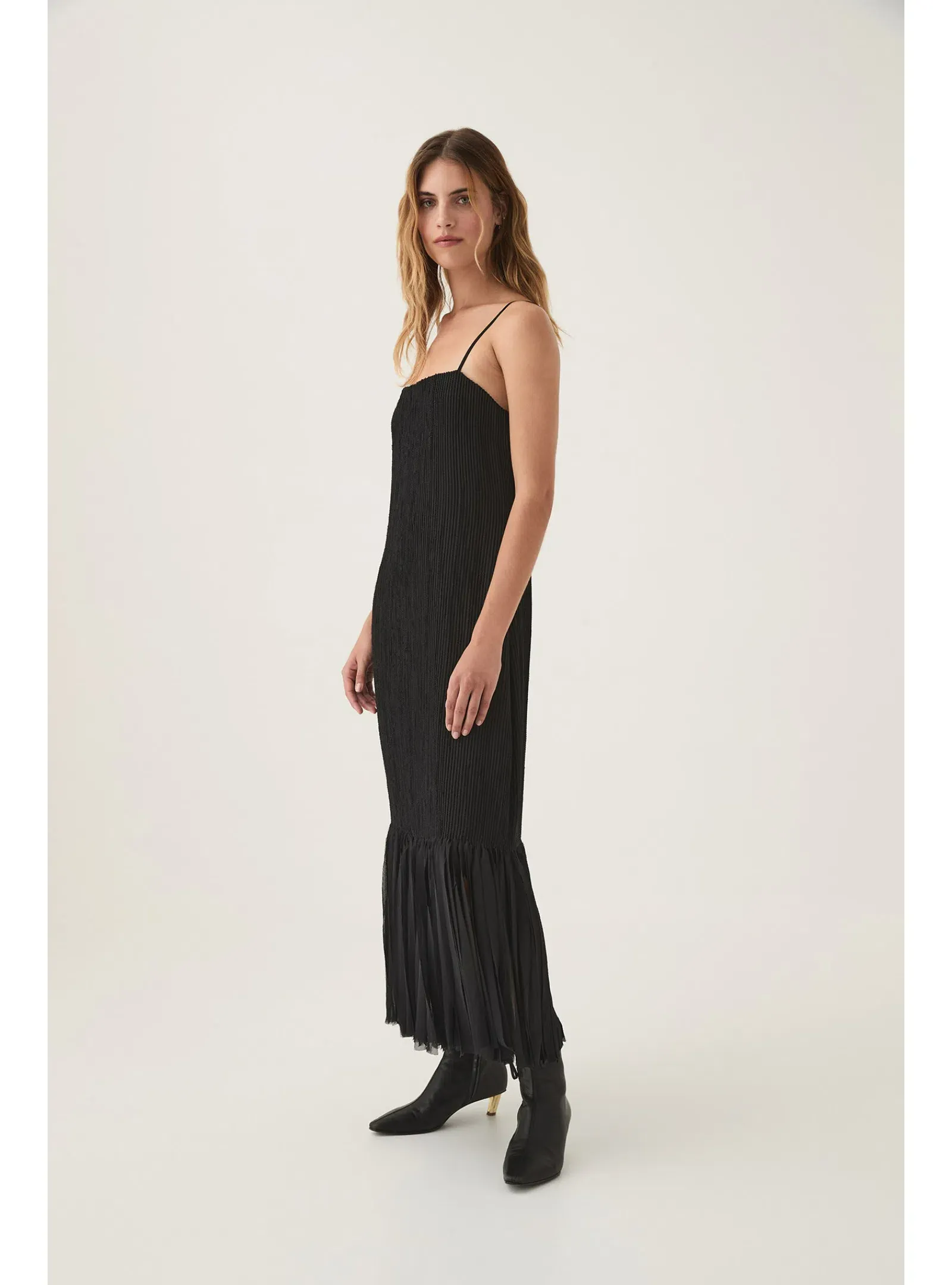 aje fringe dress black Rushes Raffia Knit Mini Dress