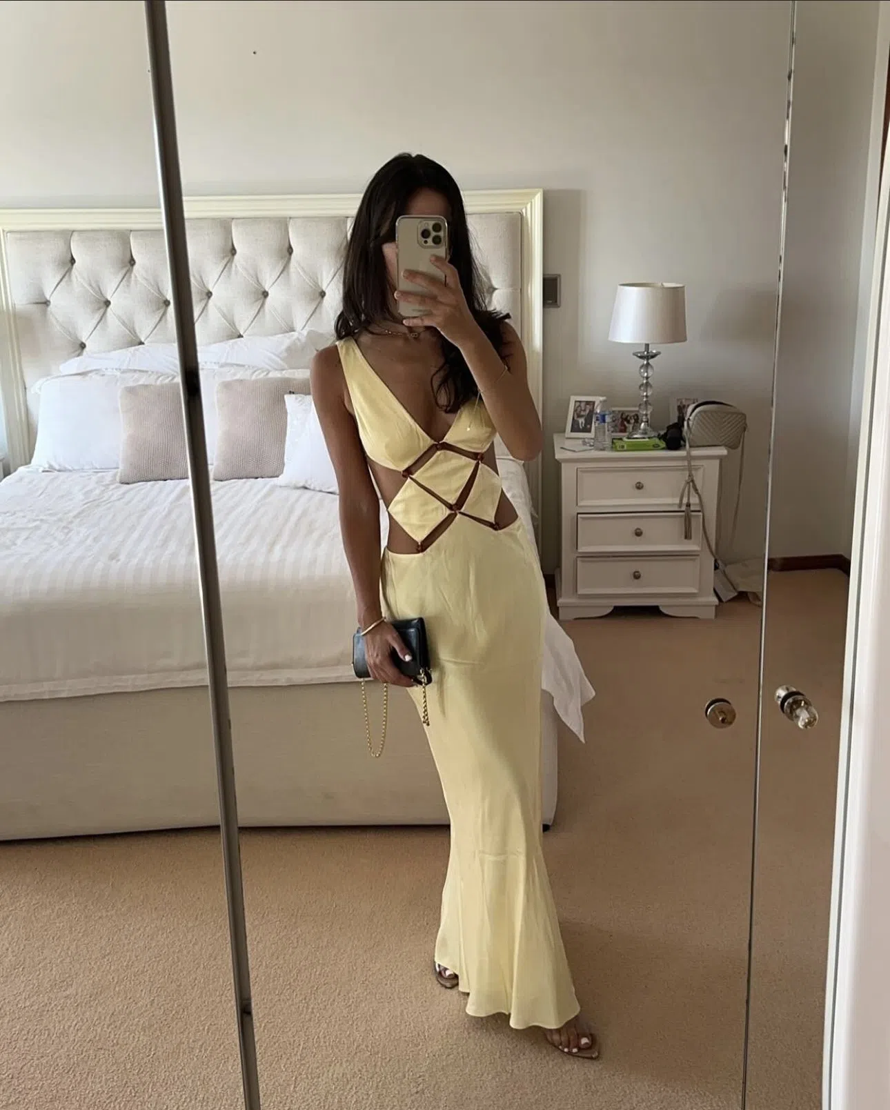 Bec & Bridge Agathe Diamond Dress Butter Yellow Size 8
