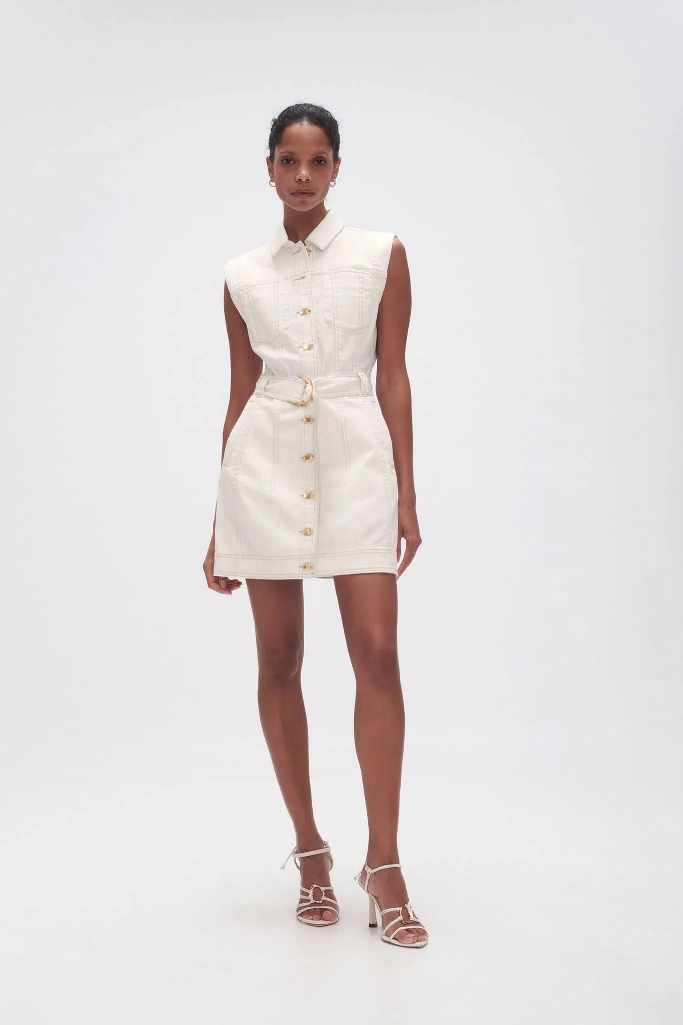 Aje Darcie Denim Mini Dress White Size XS / AU 6 | The Volte