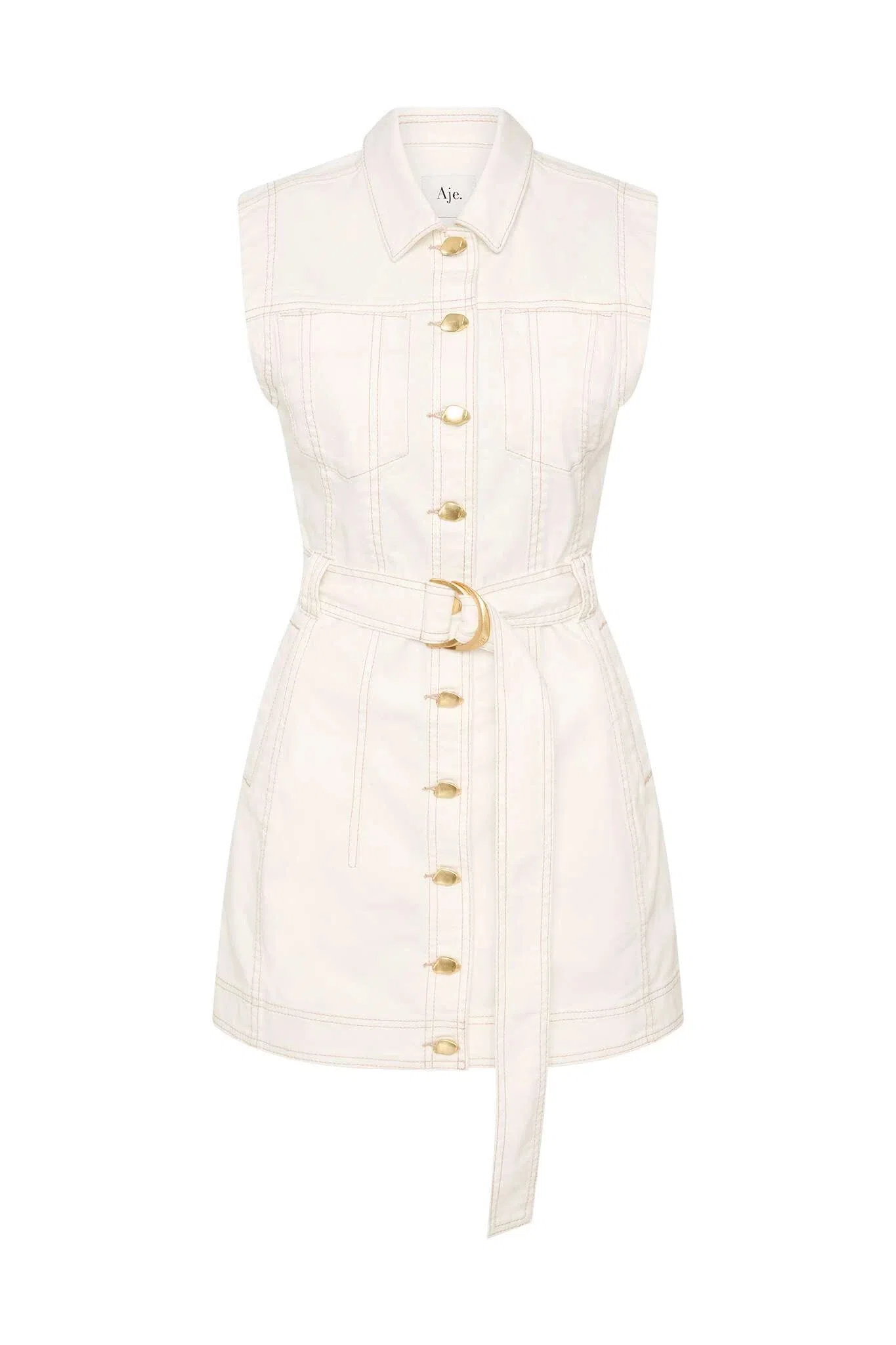 Aje Darcie Denim Mini Dress White Size XS / AU 6 | The Volte