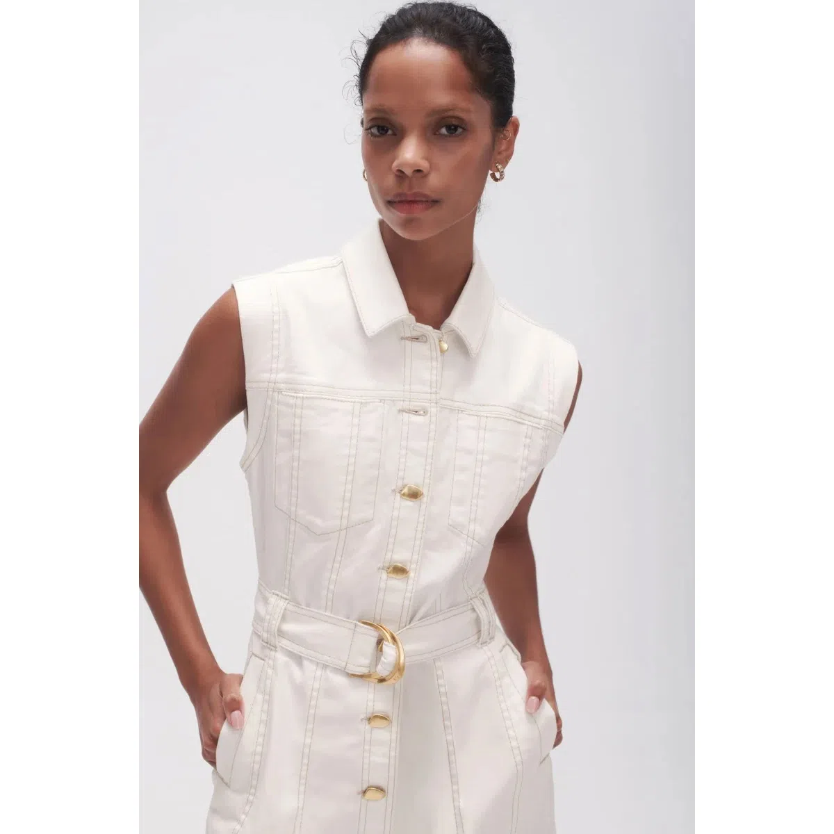 white christmas dresses Ayden Denim Mini Dress main image 0