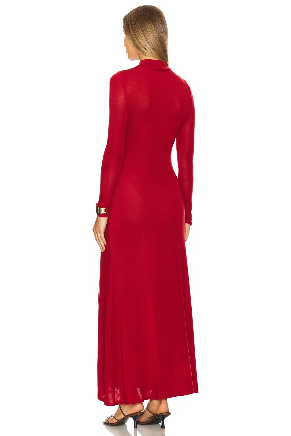 St Agni Jersey Long Sleeve Maxi Dress Rouge Size XS / AU 6 | The Volte