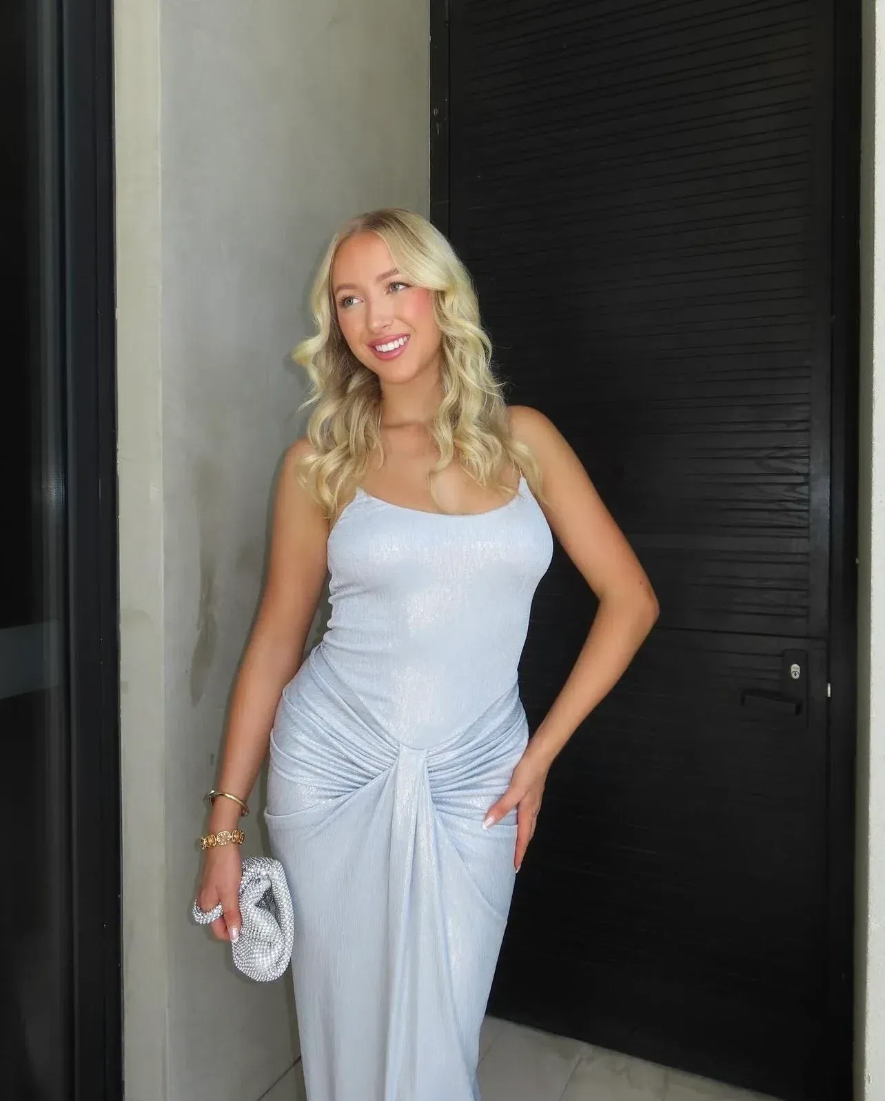 natalie rolt silver dress Natalie Rolt Allora Gown Dress Silver Size 1 / AU 8 & 2 / AU 10