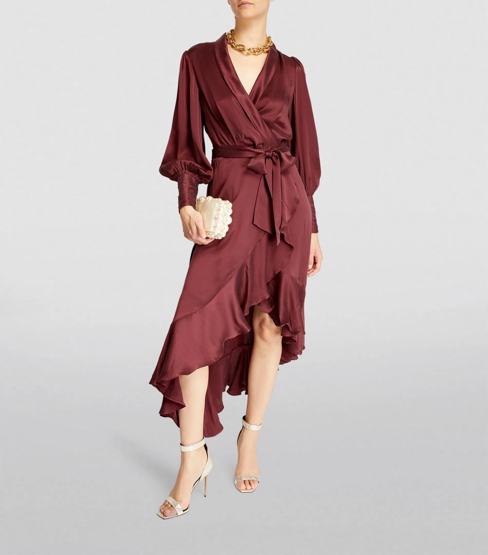 Zimmermann Espionage Wrap Dress Burgundy Size 1 /AU 10 | The Volte Zimmermann Espionage Wrap Dress Burgundy Size 1 /AU 10 | The Volte