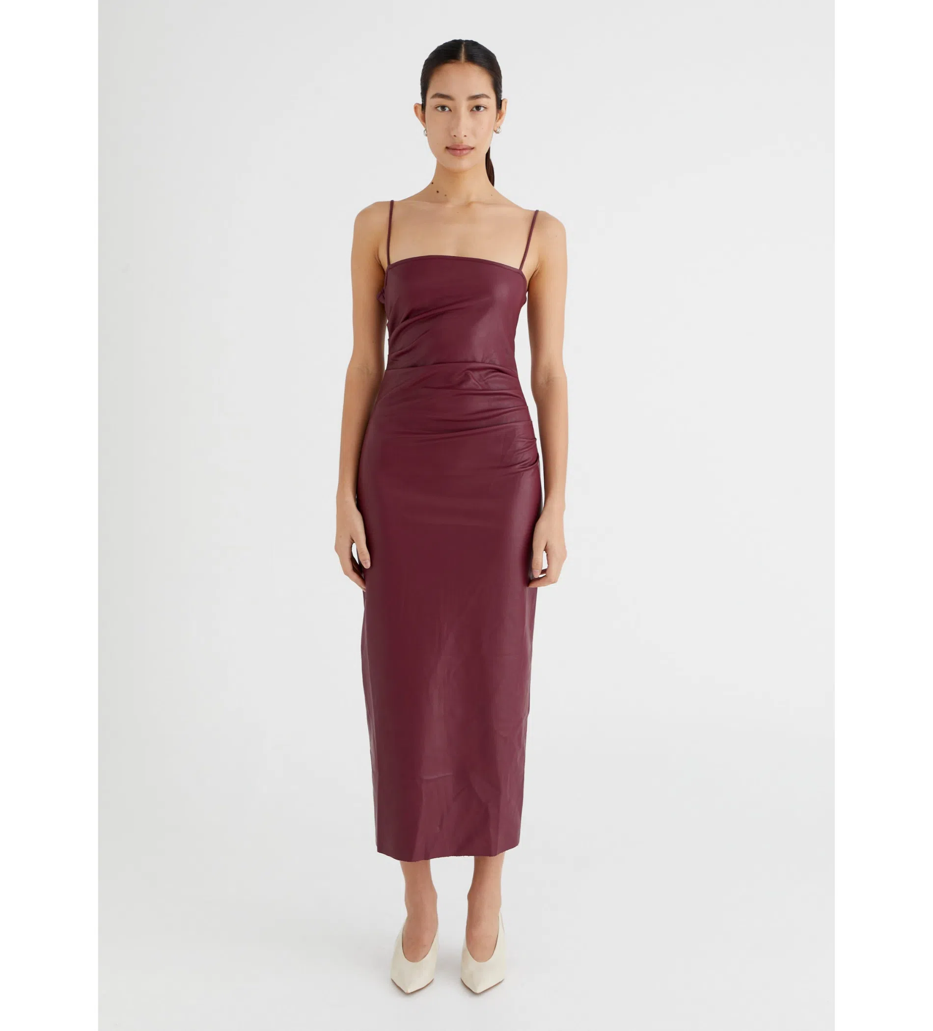 ted baker faux leather dress Shop Tamega Faux Leather Midi Dress Navy for Women Online main image 1