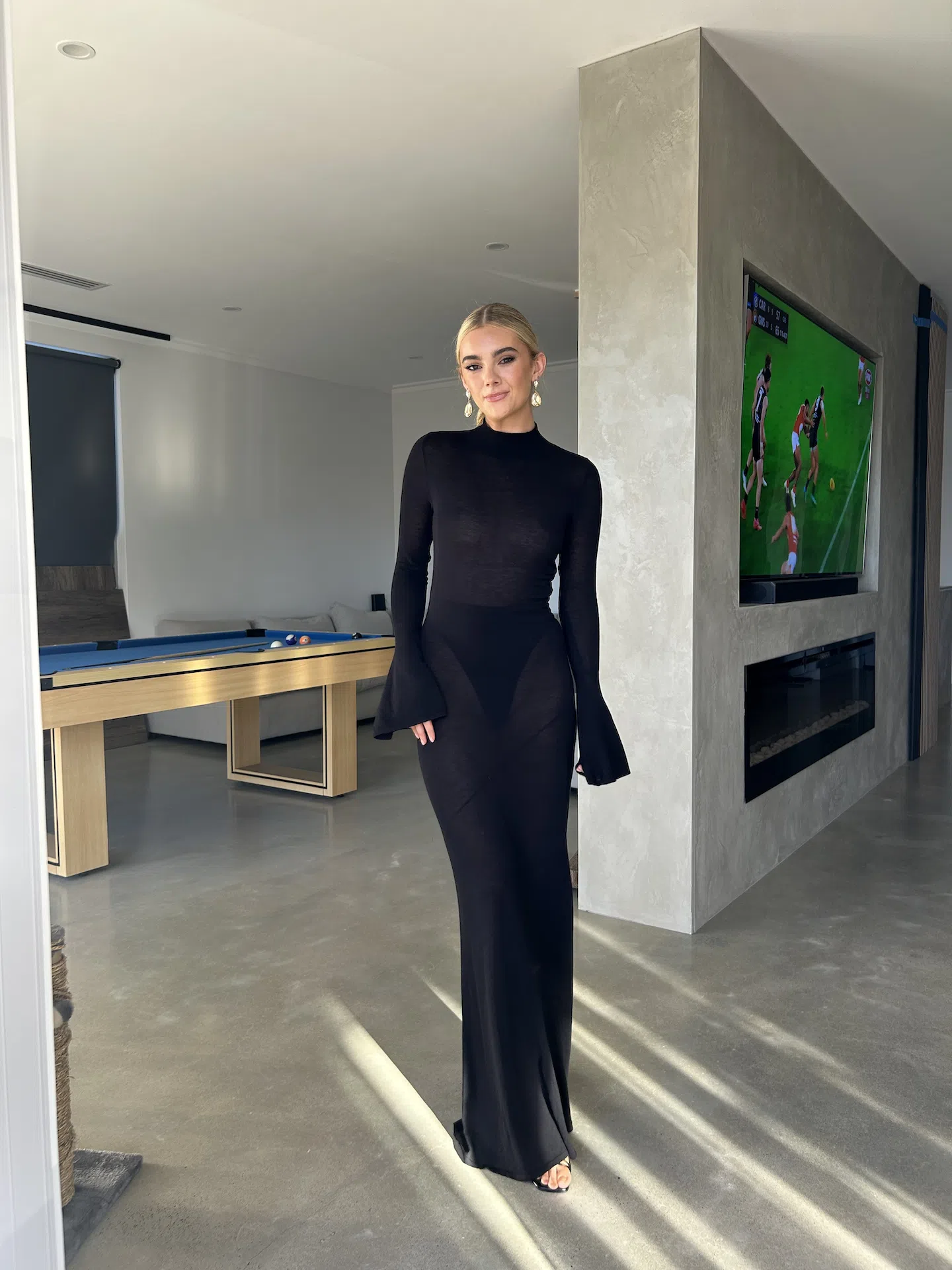 House Of Cb Sancha Black Knit Maxi Dress Black Size 6 | The Volte