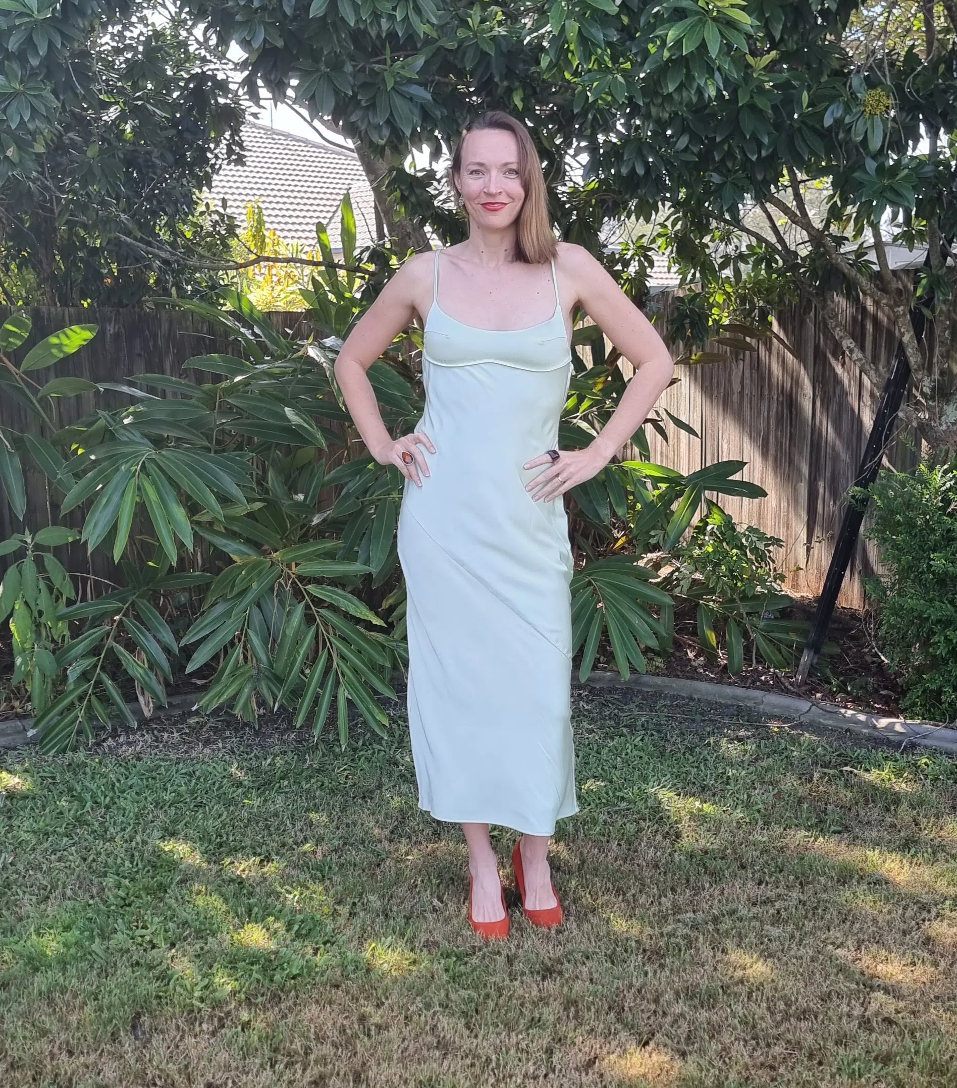 Dissh Greta Satin Midi Dress in Soft Green Size 12 The Volte