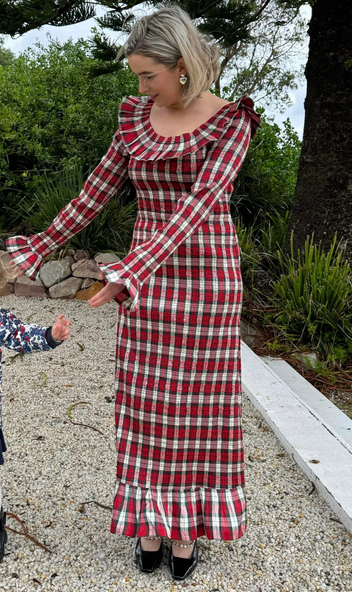 chinese dress ladies Untuckit | Stretch Cotton Stewart Plaid Cassie Shirt Dress