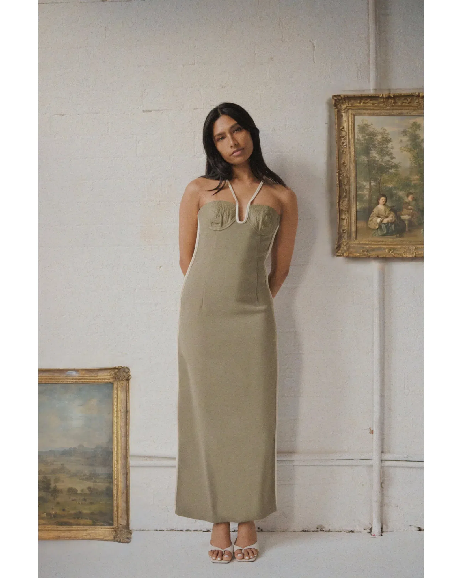 Paris Georgia Nassia Dress Khaki Size AU 6 | The Volte Paris Georgia Nassia Dress Khaki Size AU 6 | The Volte