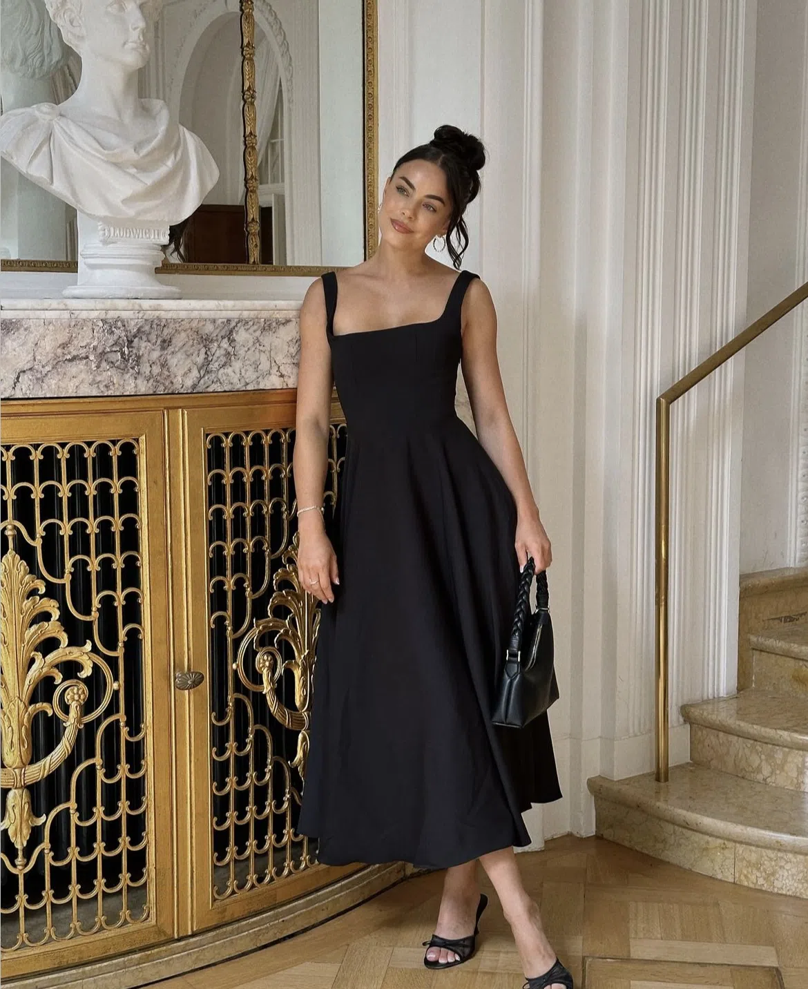 the ultimate muse sleeveless high waist midi dress The Ultimate Muse Collar Maxi Dress White — Midi Dresses main image 0