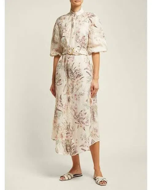 zimmermann wayfarer linen dress Zimmermann Wayfarer Floral Print Linen Dress  UFO No More