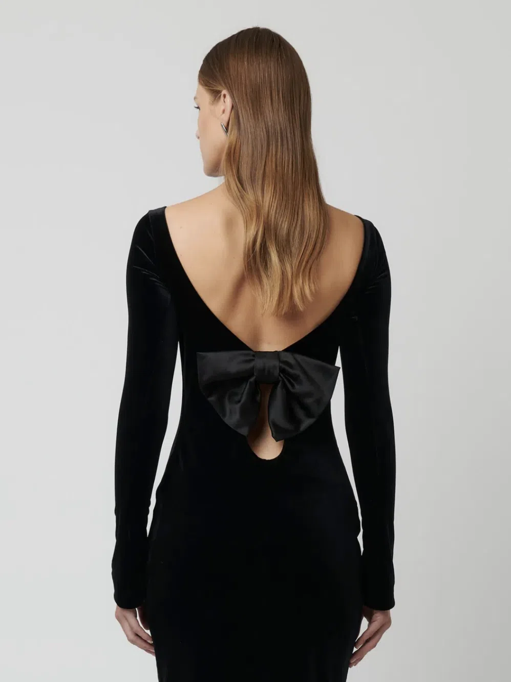 Effie Kats Yasmin Maxi Dress Black Velvet Size XS / AU 6
