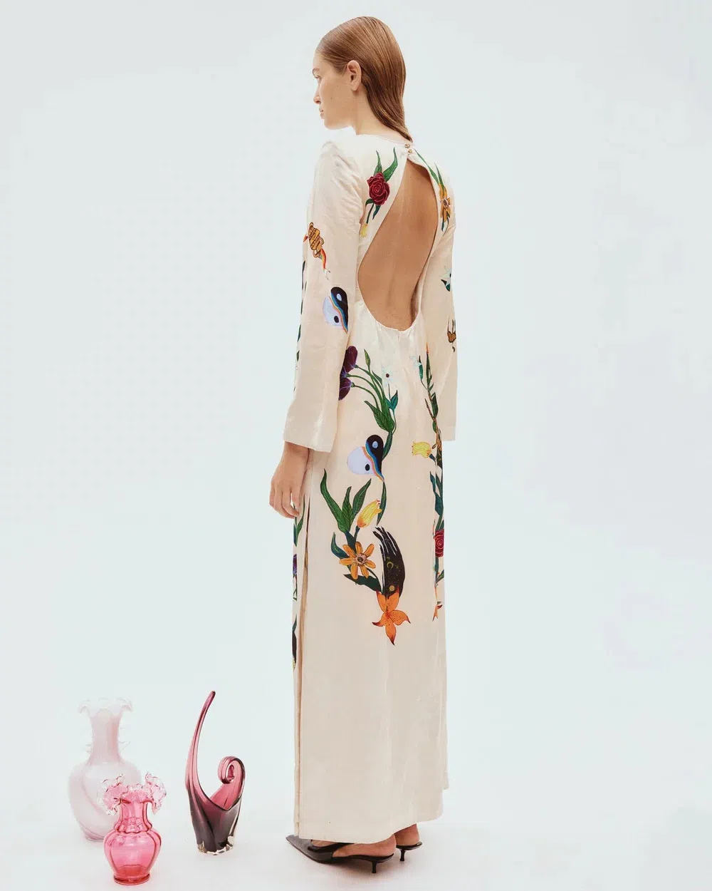 Alemais Zelda Midi Dress Champagne Multi Size AU 14 | The Volte