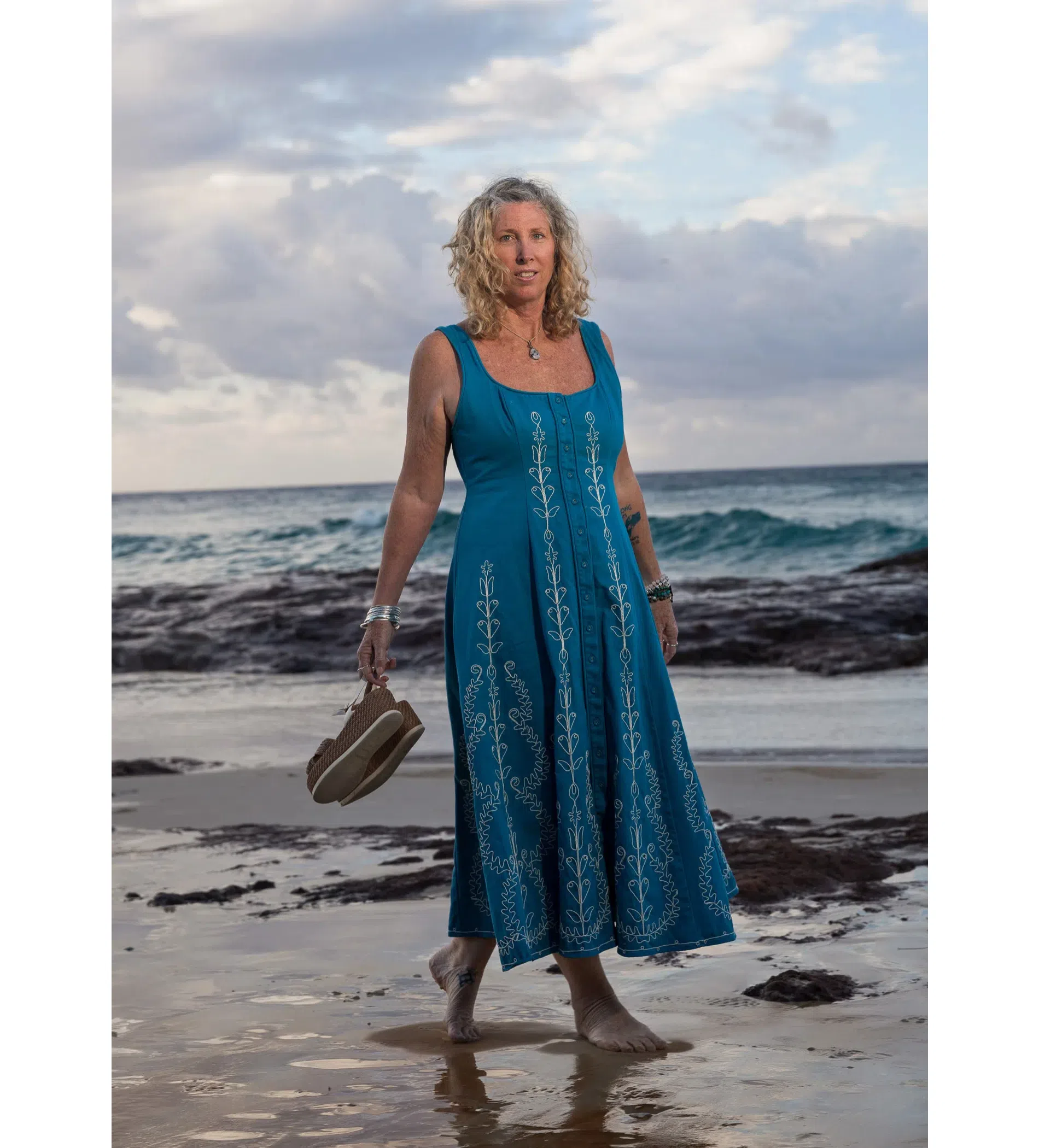 Alemais Donovan Corded Midi Dress Blue Print Size AU 16 | The Volte