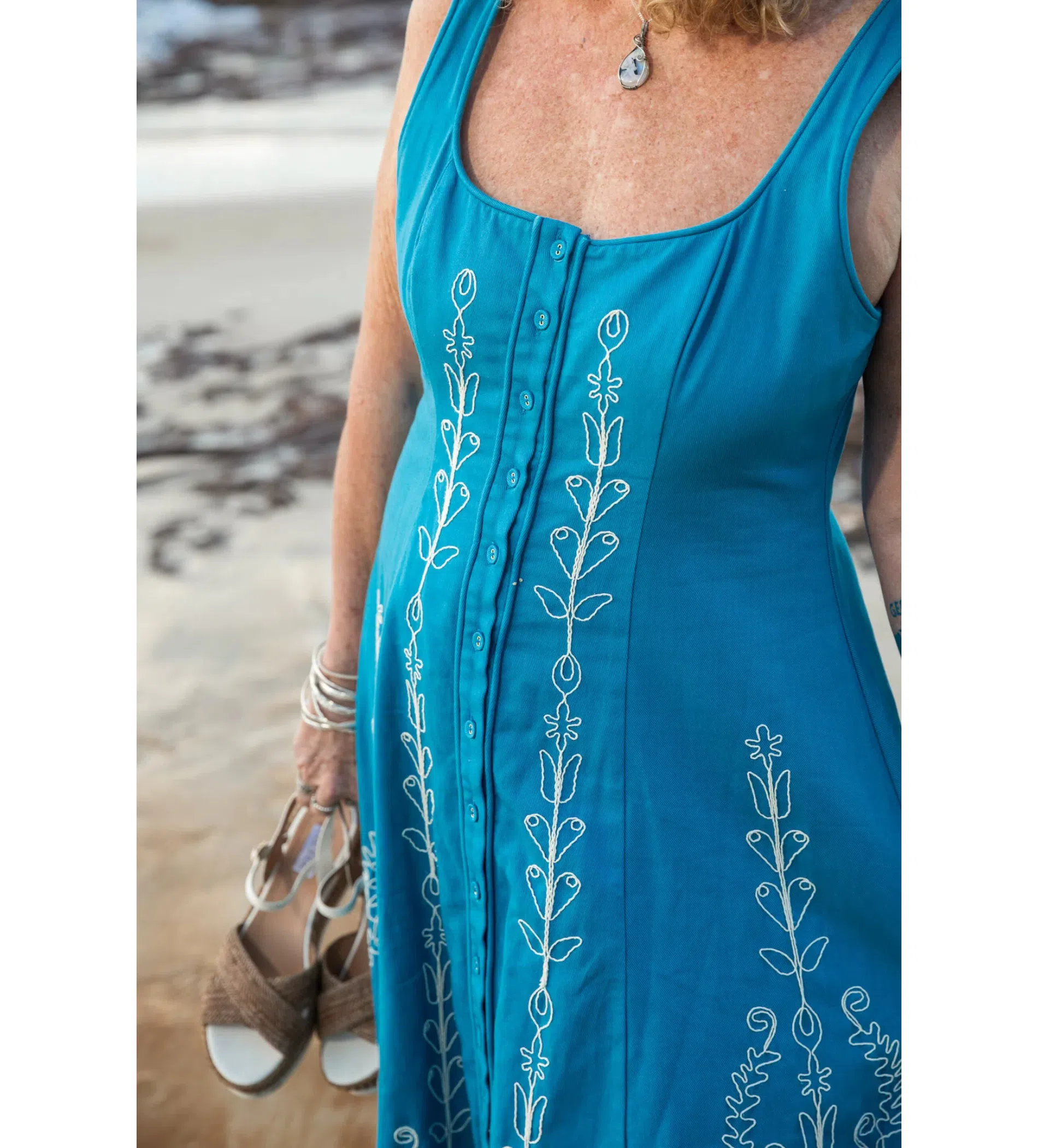 Alemais Donovan Corded Midi Dress Blue Print Size AU 16 | The Volte