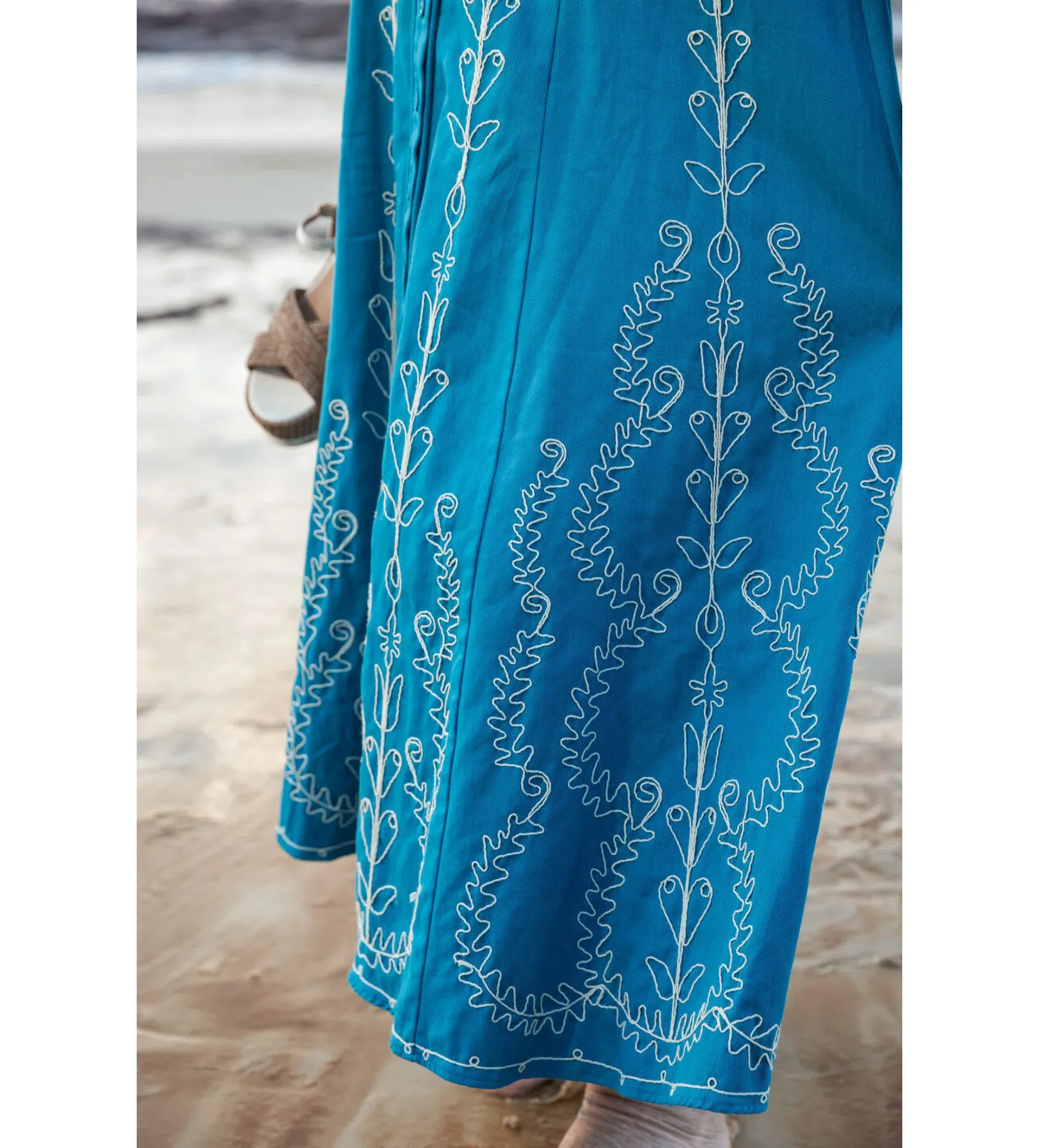 Alemais Donovan Corded Midi Dress Blue Print Size AU 16 | The Volte