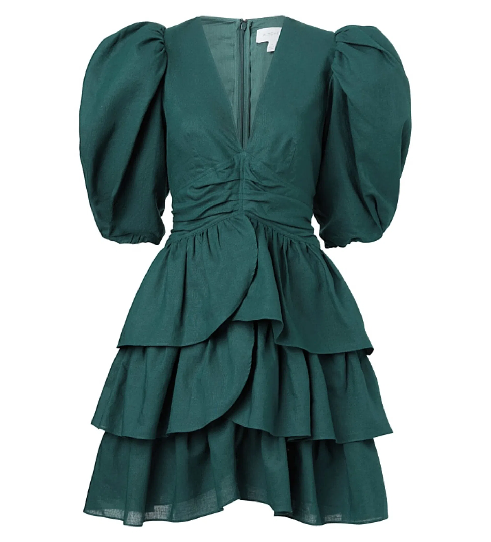 Witchery Ruffle Skirt Mini Dress Dark Emerald Green Size 10 | The Volte Witchery Ruffle Skirt Mini Dress Dark Emerald Green Size 10 | The Volte