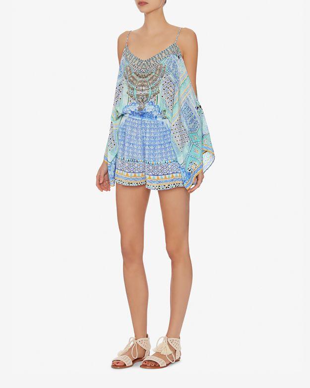 Camilla Blue Drop Shoulder Romper Playsuit Size The Volte