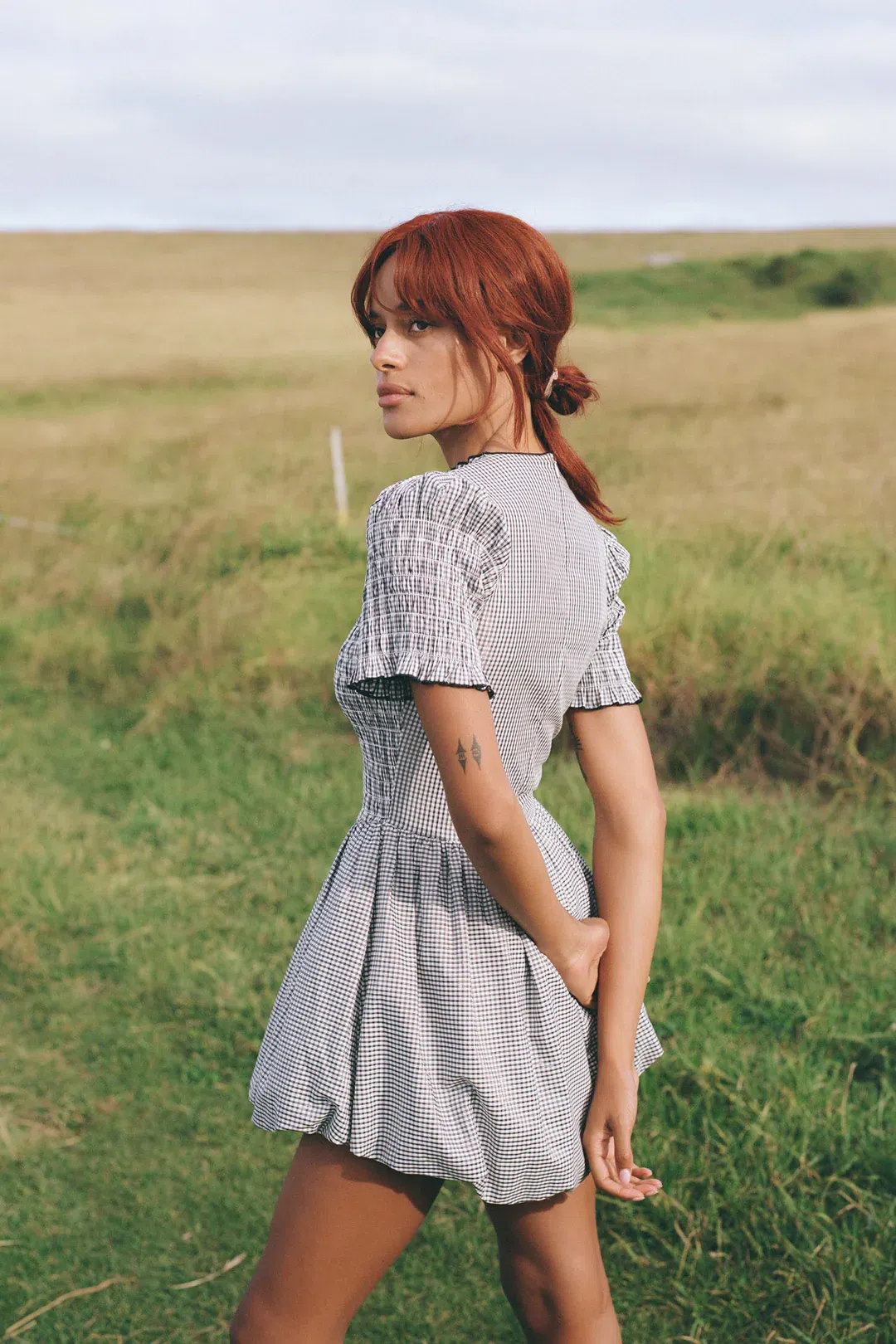 Apres Studio Gingham Bubble Mini Dress Print Size S / AU 8 | The Volte