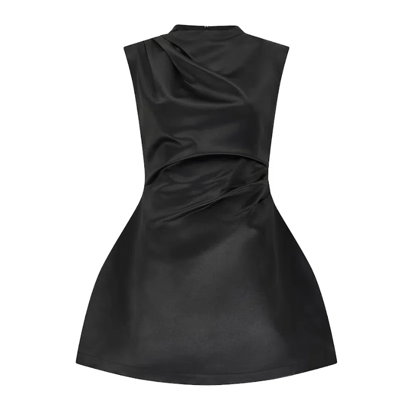mysterious muse satin mini dress black Lisa Mini Dress ~ Black Luxe Satin – Show Me Your Mumu main image 1