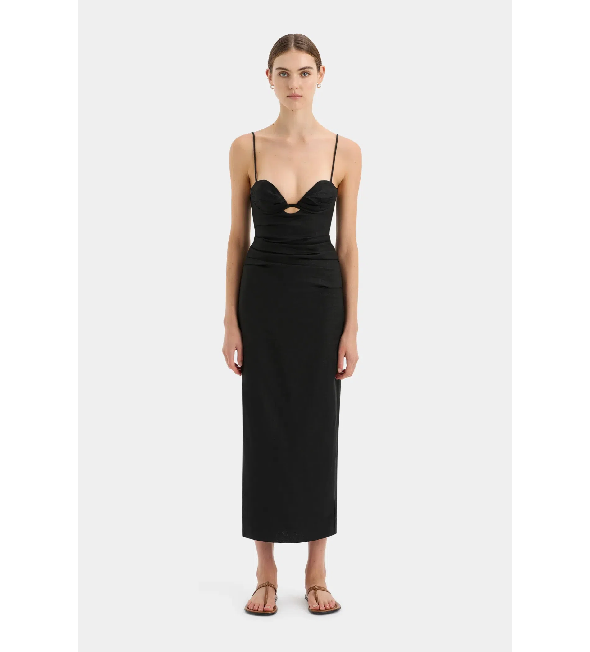 womens wedding guest midi dress Tea-Length Wedding-Guest Dress: Ladivine 7499 Gold / 4