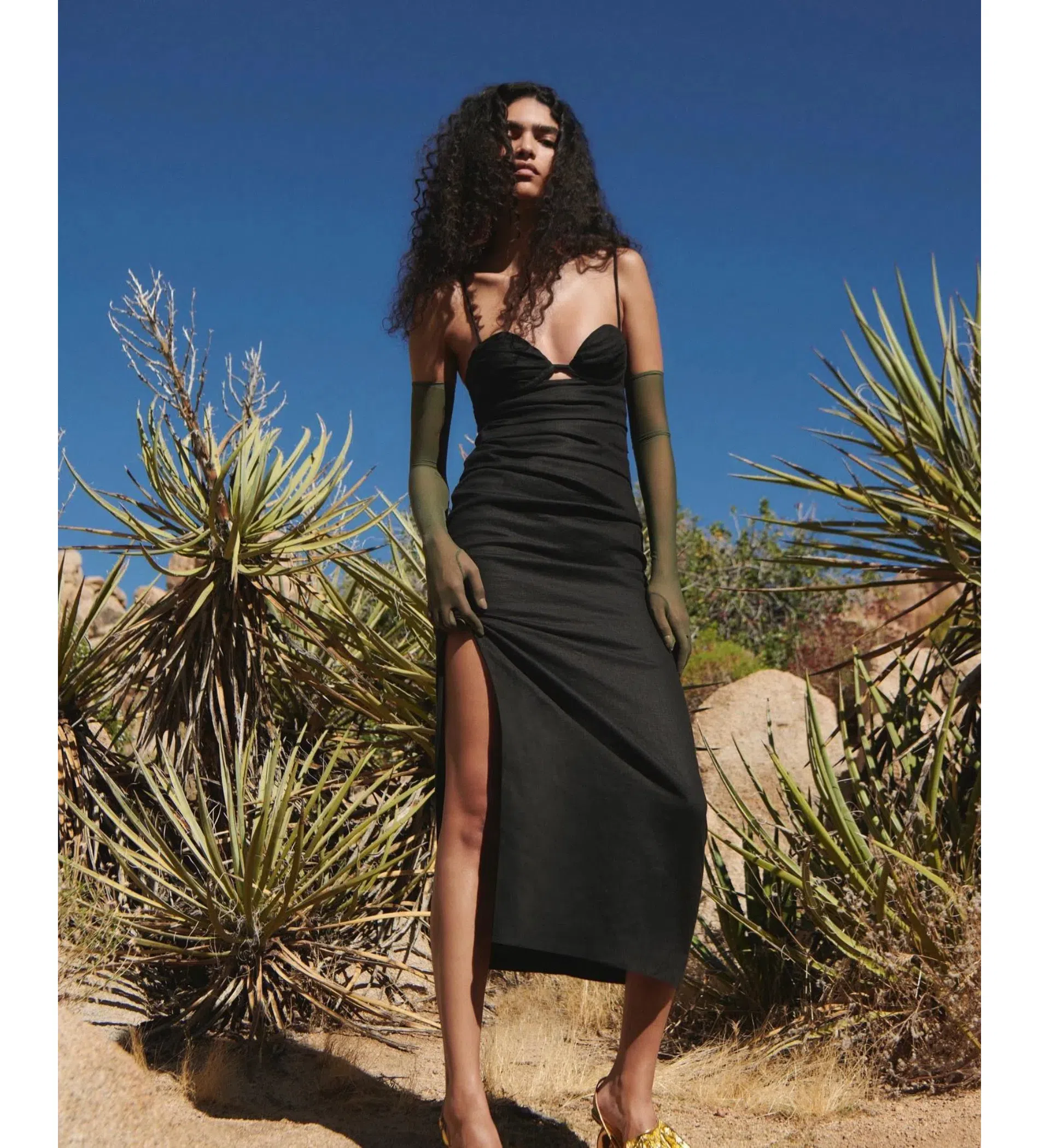 Sir The Label Noemi Balconette Midi Dress Black Size AU 10 | The Volte