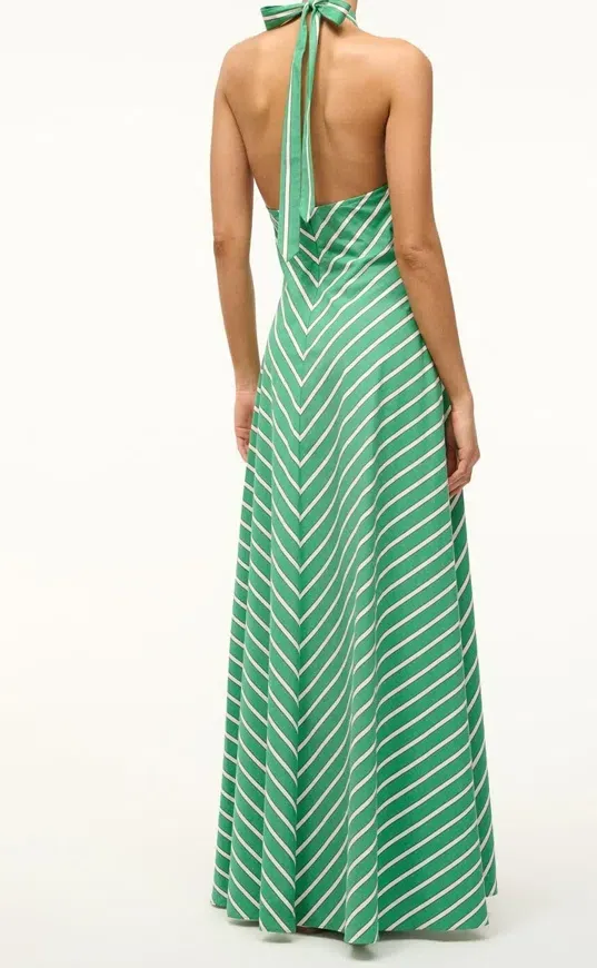 Staud Dawn Halter Dress Seaweed Stripe Size S / AU 8