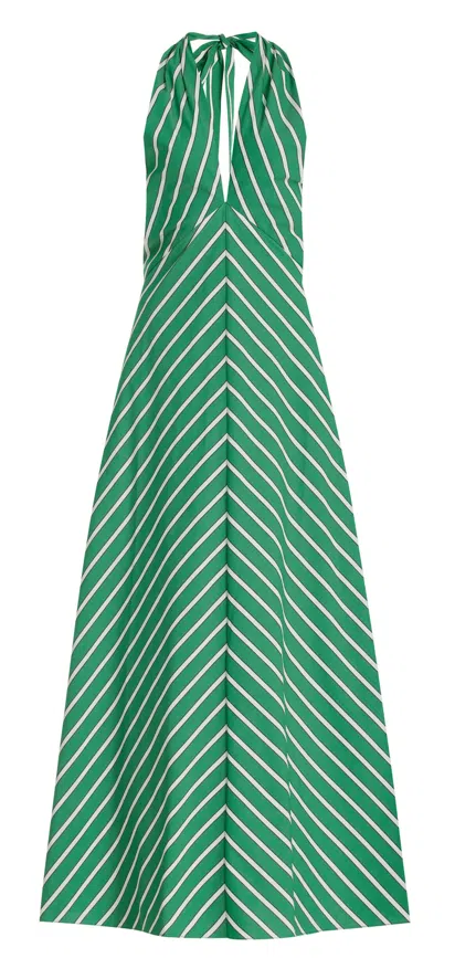 Staud Dawn Halter Dress Seaweed Stripe Size S / AU 8 | The Volte