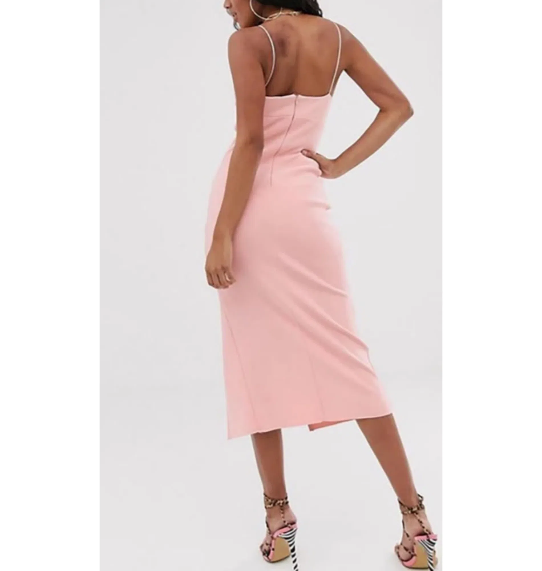 light and dark pink dress Adrina | Dark PINK Draped One Shoulder Midi Dress main image 1