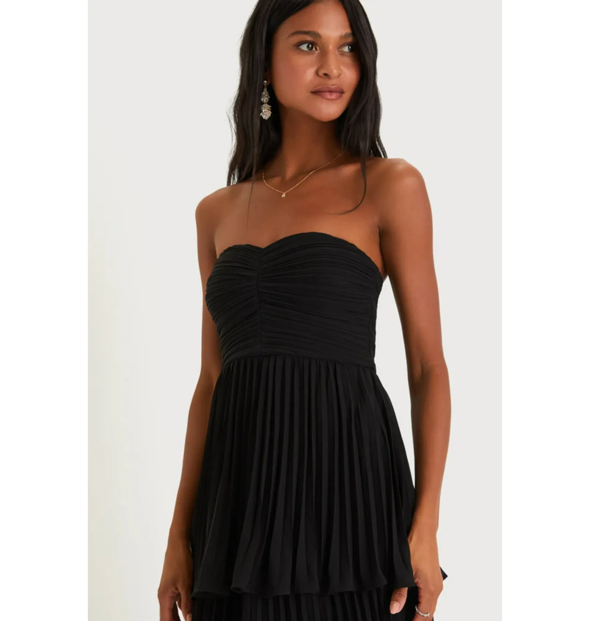 Lulus Seriously Sensational Strapless Tiered Maxi Dress Black Size AU 6 |  The Volte