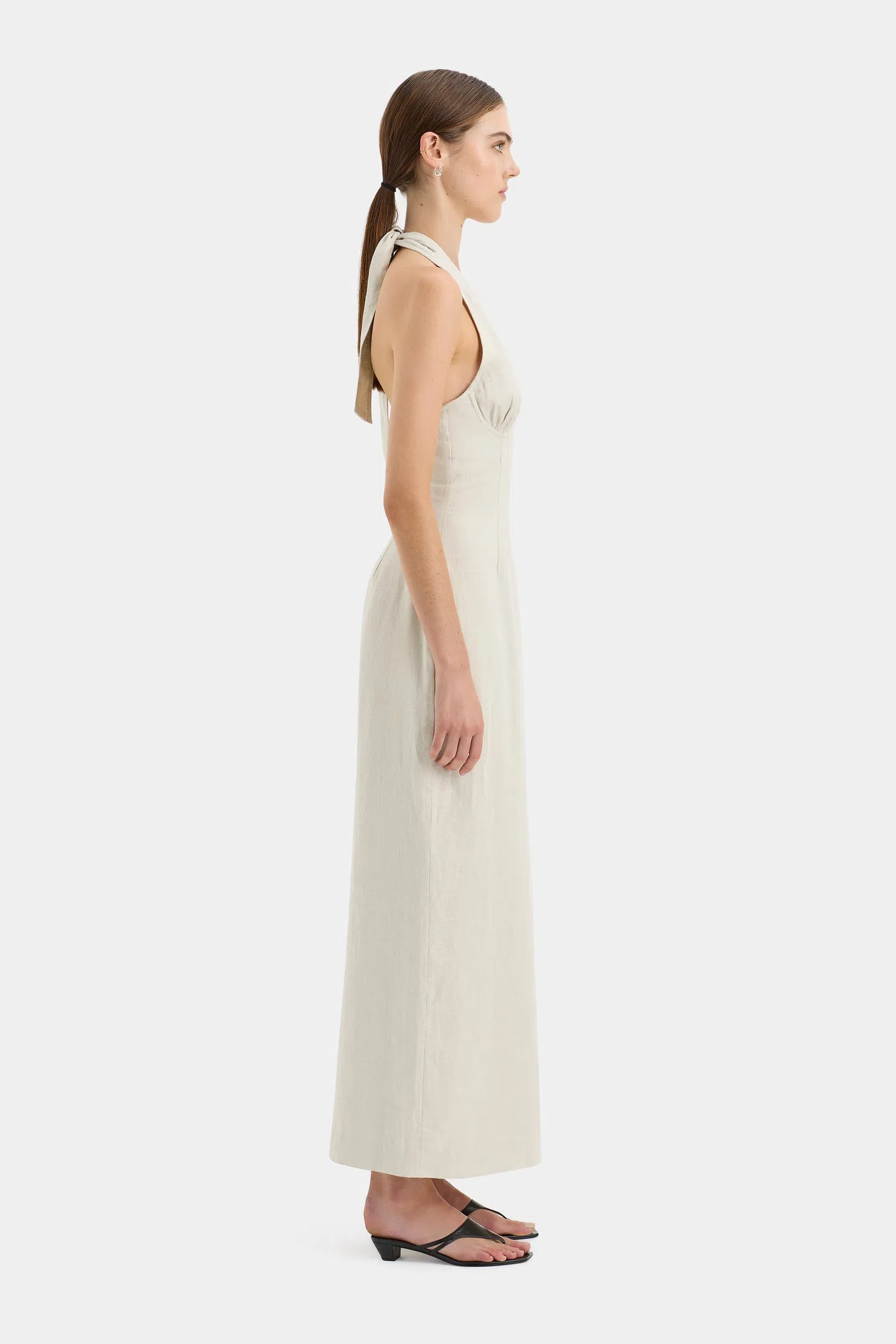 halter neck fashion high spring dress Bubble Pink Ruffle High Neck Sleeveless Dress