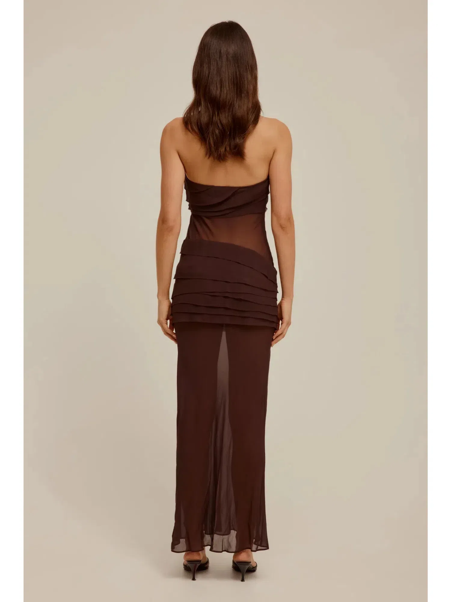 pomander place brown gingham seersucker zacara dress Kim Shui Mesh Wrap Gown-Green (S/M) – Liquid The Label main image 1