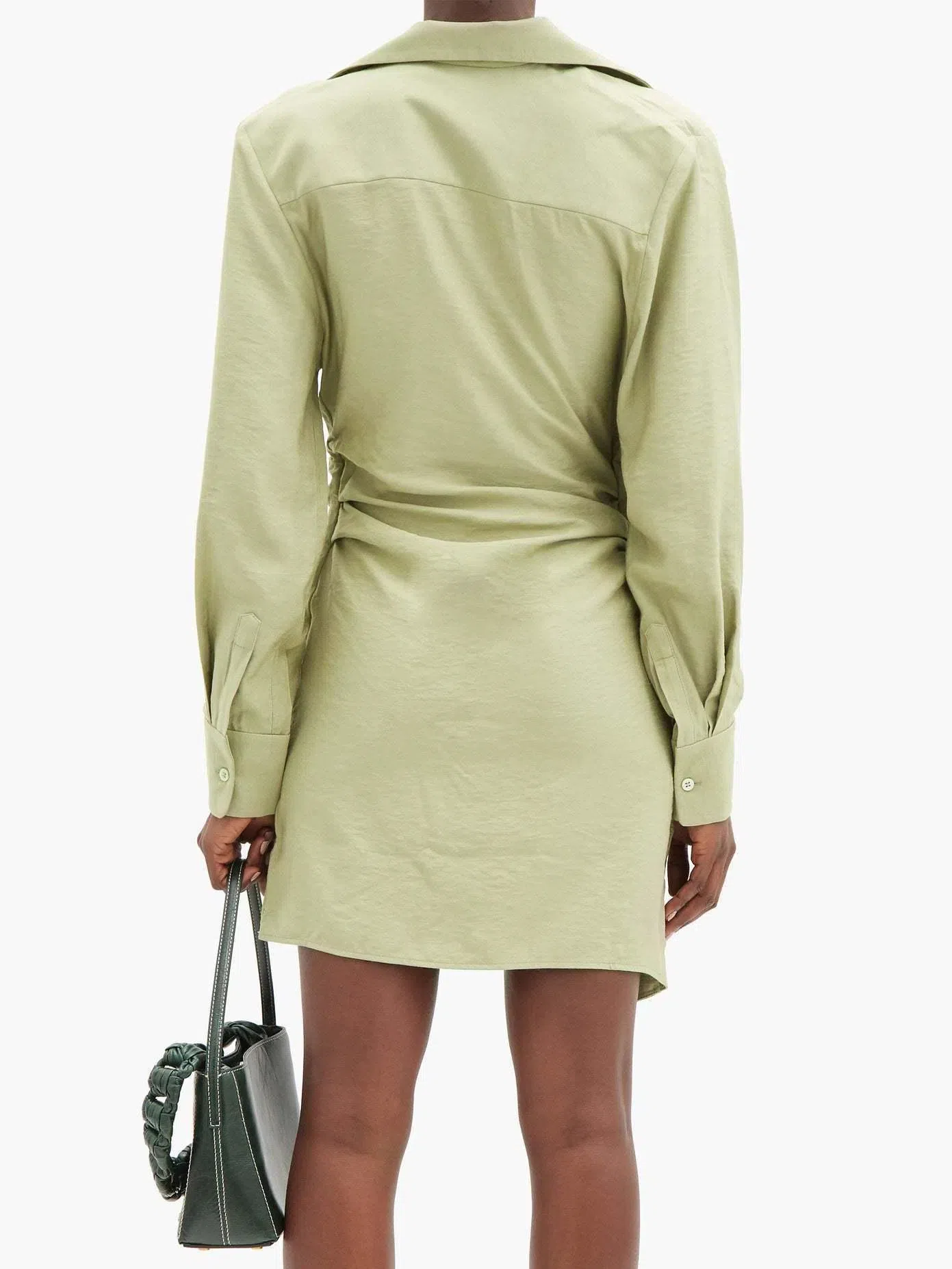 green emerald velvet dress Jacquemus The Bahia T-Shirt Dress Light Khaki