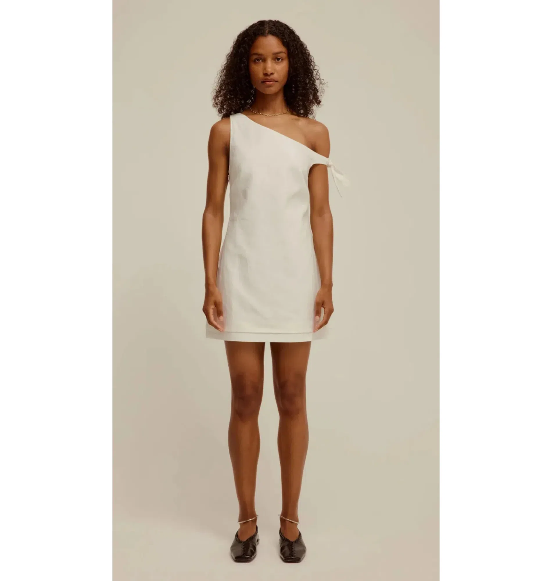 Venroy Side Tie Linen Mini Dress White Size L / AU 12 | The Volte