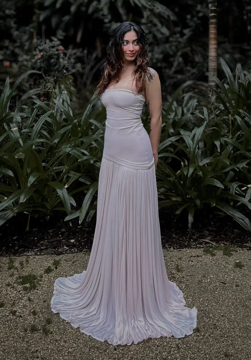 the naomi dress in barely pink helsa Helsa Studios Naomi Gown Rent a Dress