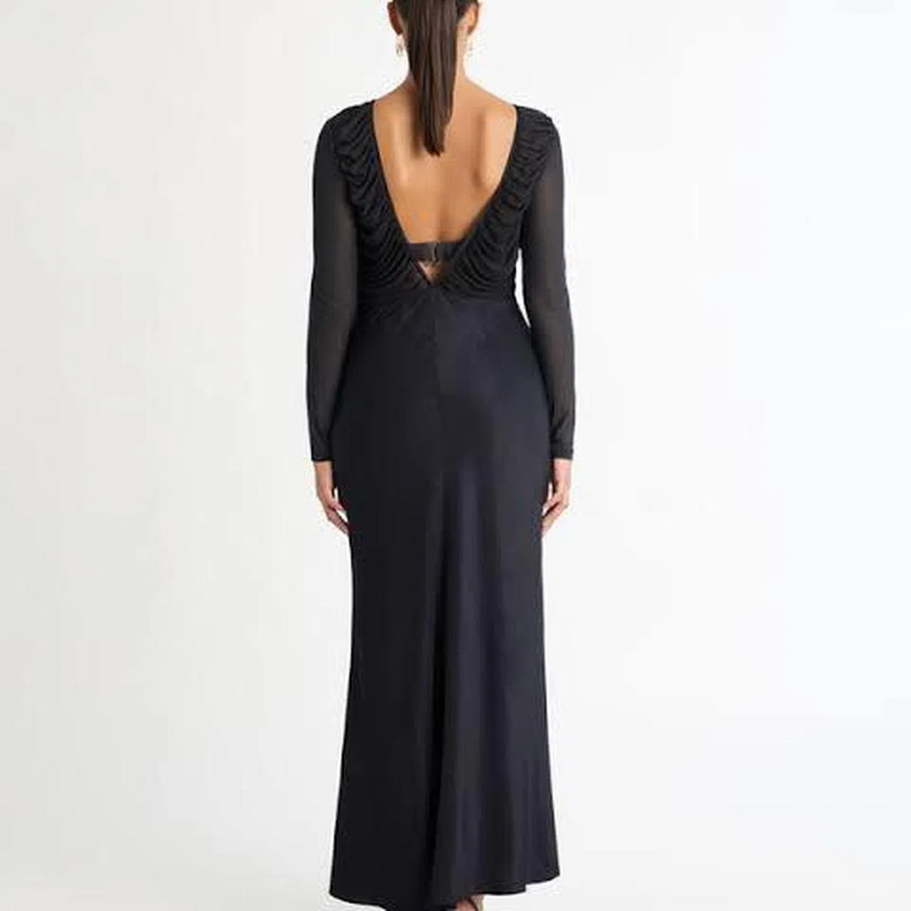 designer long sleeve maxi dress High Quality New Fashion Designer Runway Maxi Dress Ivory / S