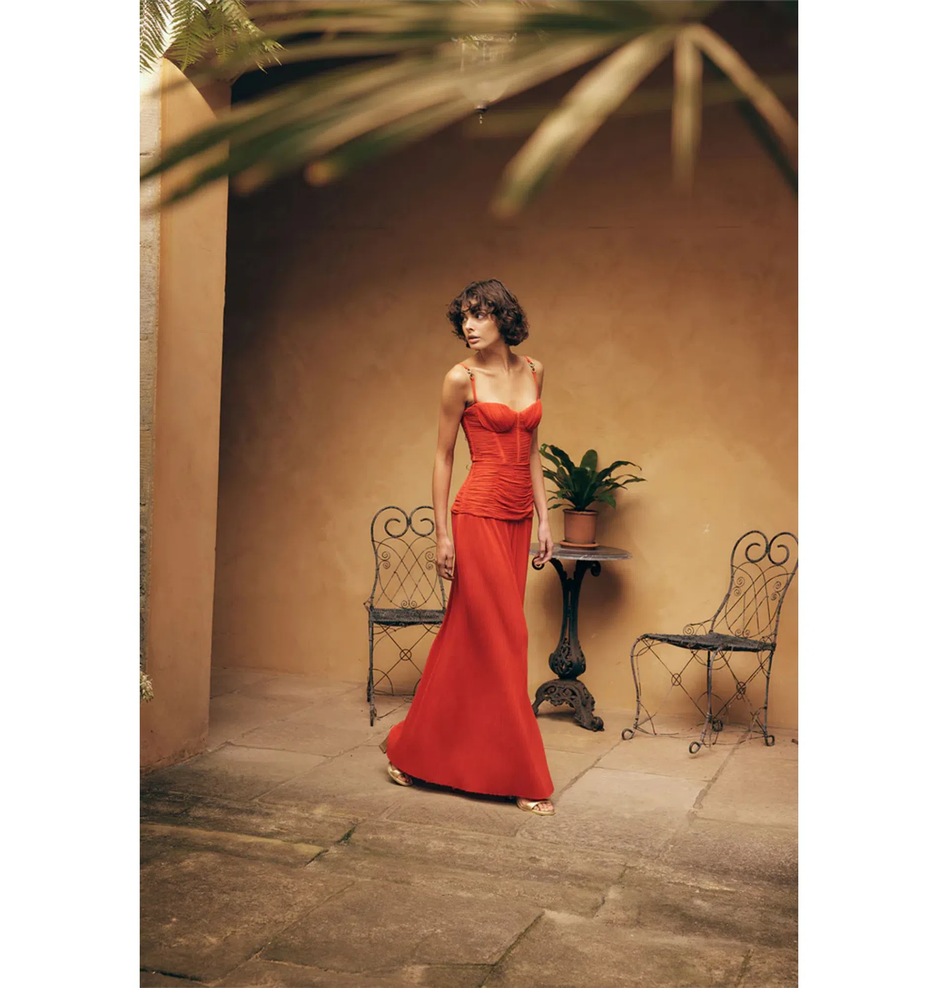 open lace back dress Hire MANNING CARTELL Double Time Pleat Dress In Red – SUSTAINABLY. The Dress  Hire main image 0