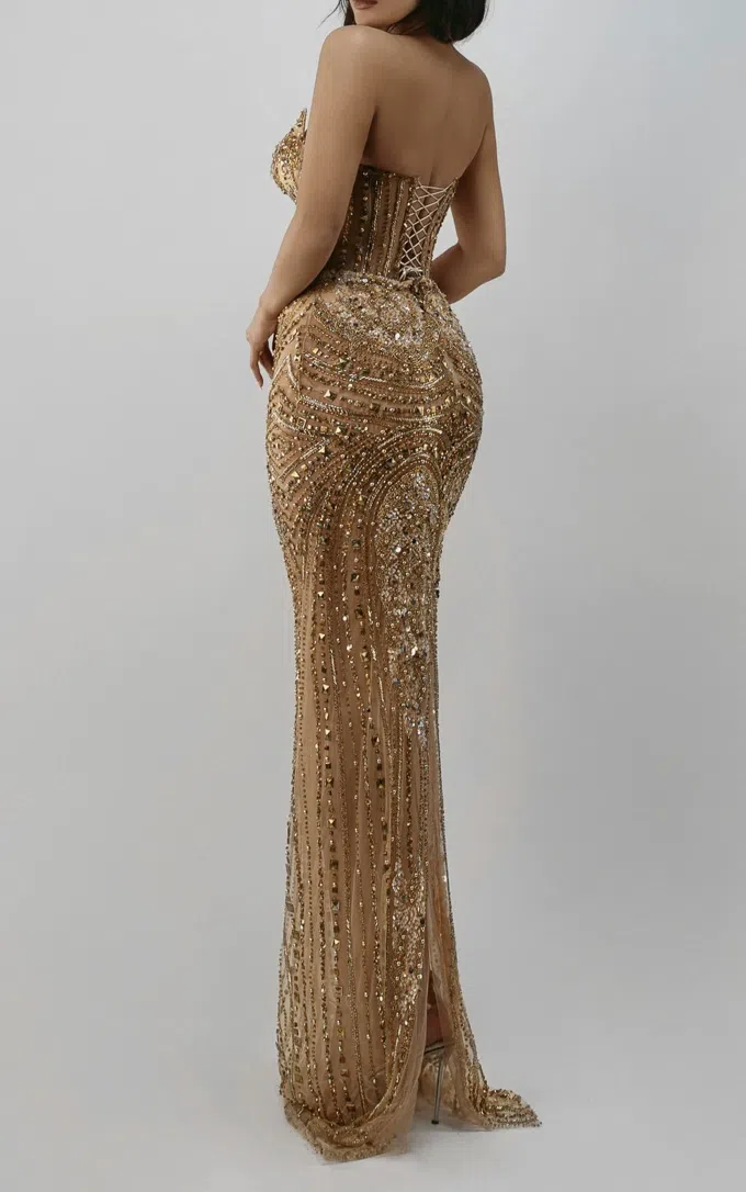 Lia Stublla Chanel Gown Rose Gold Size 6 | The Volte Lia Stublla Chanel Gown Rose Gold Size 6 | The Volte