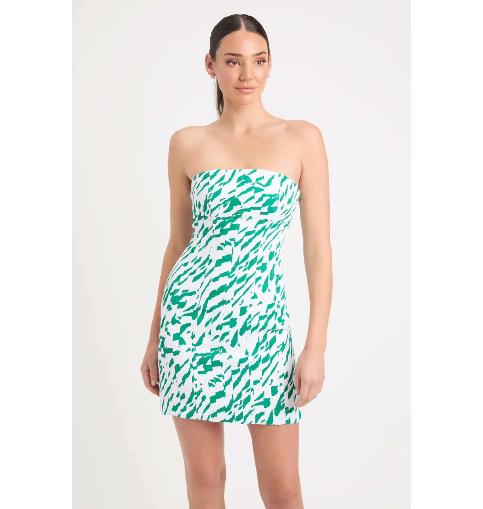 Kookai Jamila Green White Strapless Mini Dress Multi Size AU 10 | The Volte Kookai Jamila Green White Strapless Mini Dress Multi Size AU 10 | The Volte
