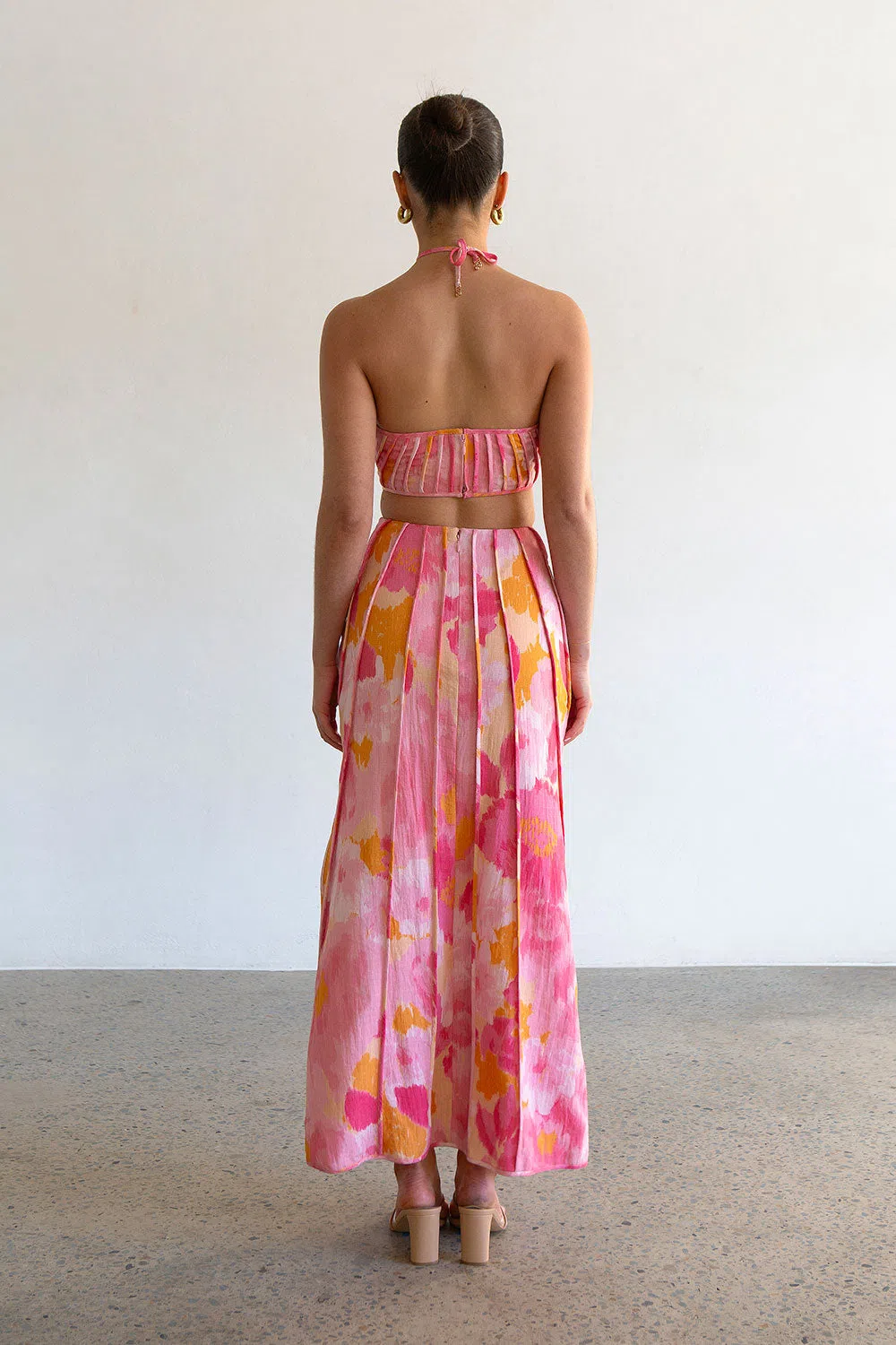 Sabo Skirt Zaco Tallulah Midi Dress Pink Gerbera Size M / AU 10