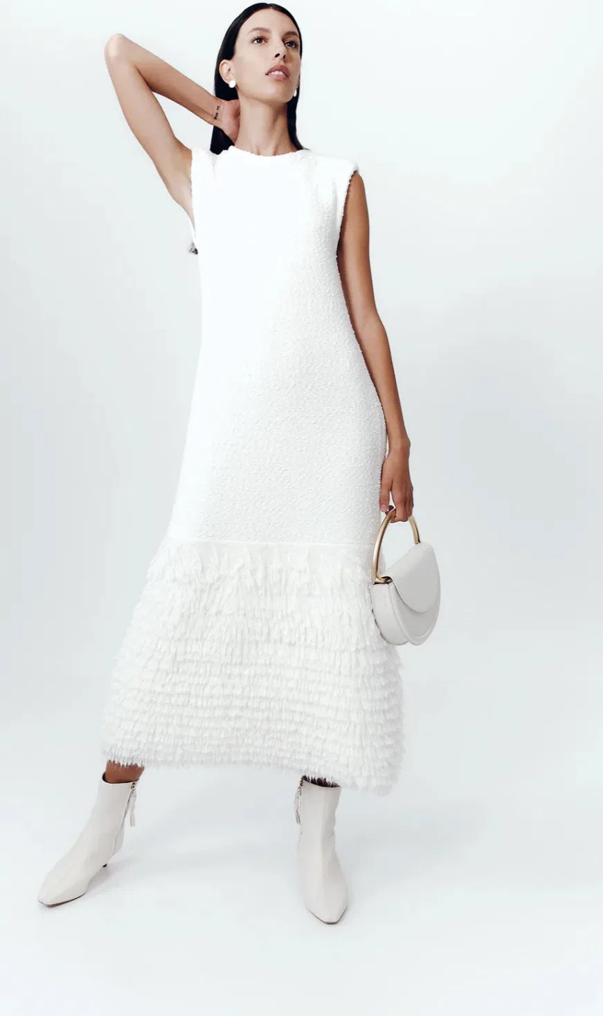 Aje Dimension Knit Midi Dress Ivory Size XS / AU 6 | The Volte
