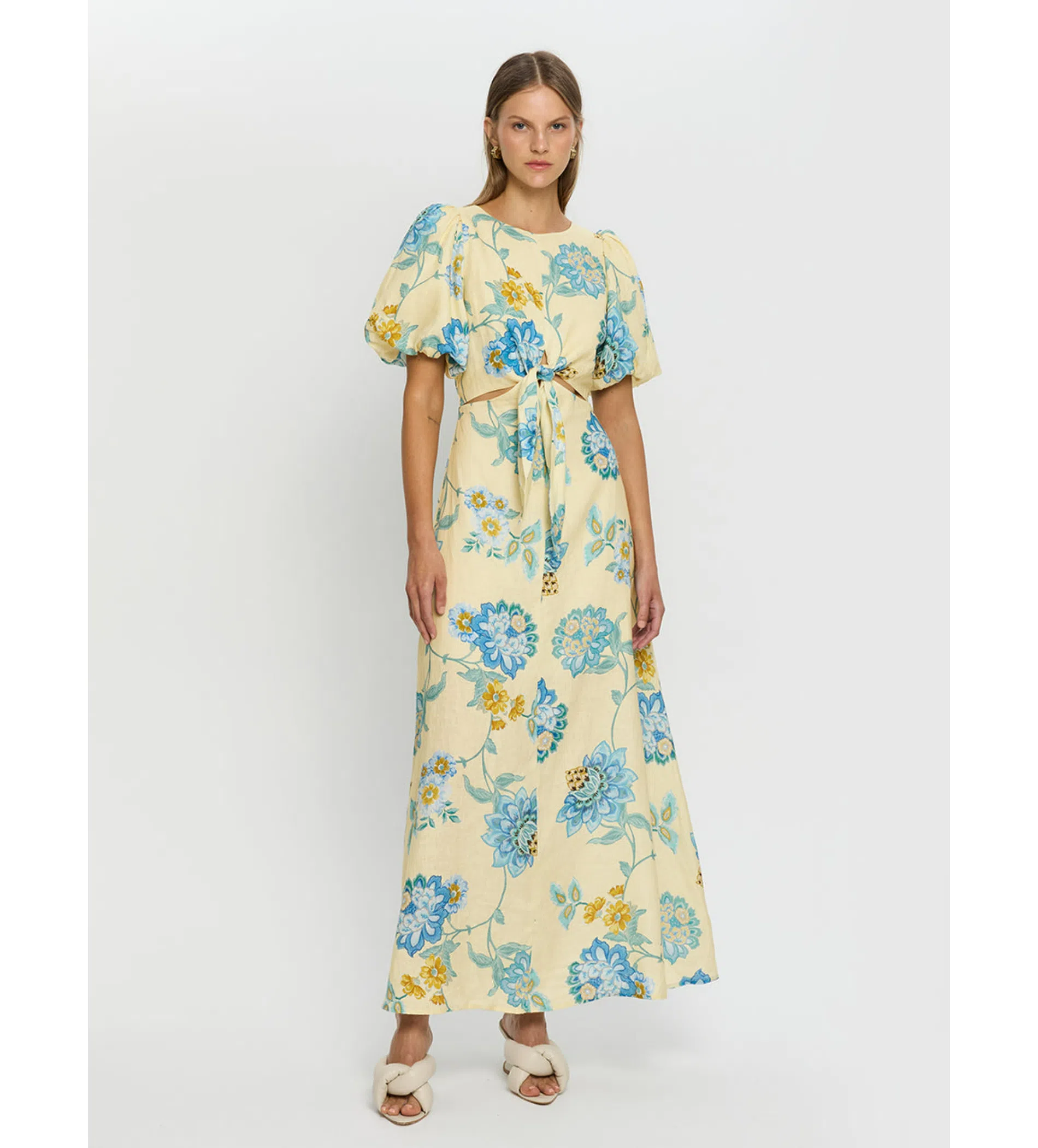 Kivari Giselle Cut Out Maxi Dress Floral Size AU 14 | The Volte