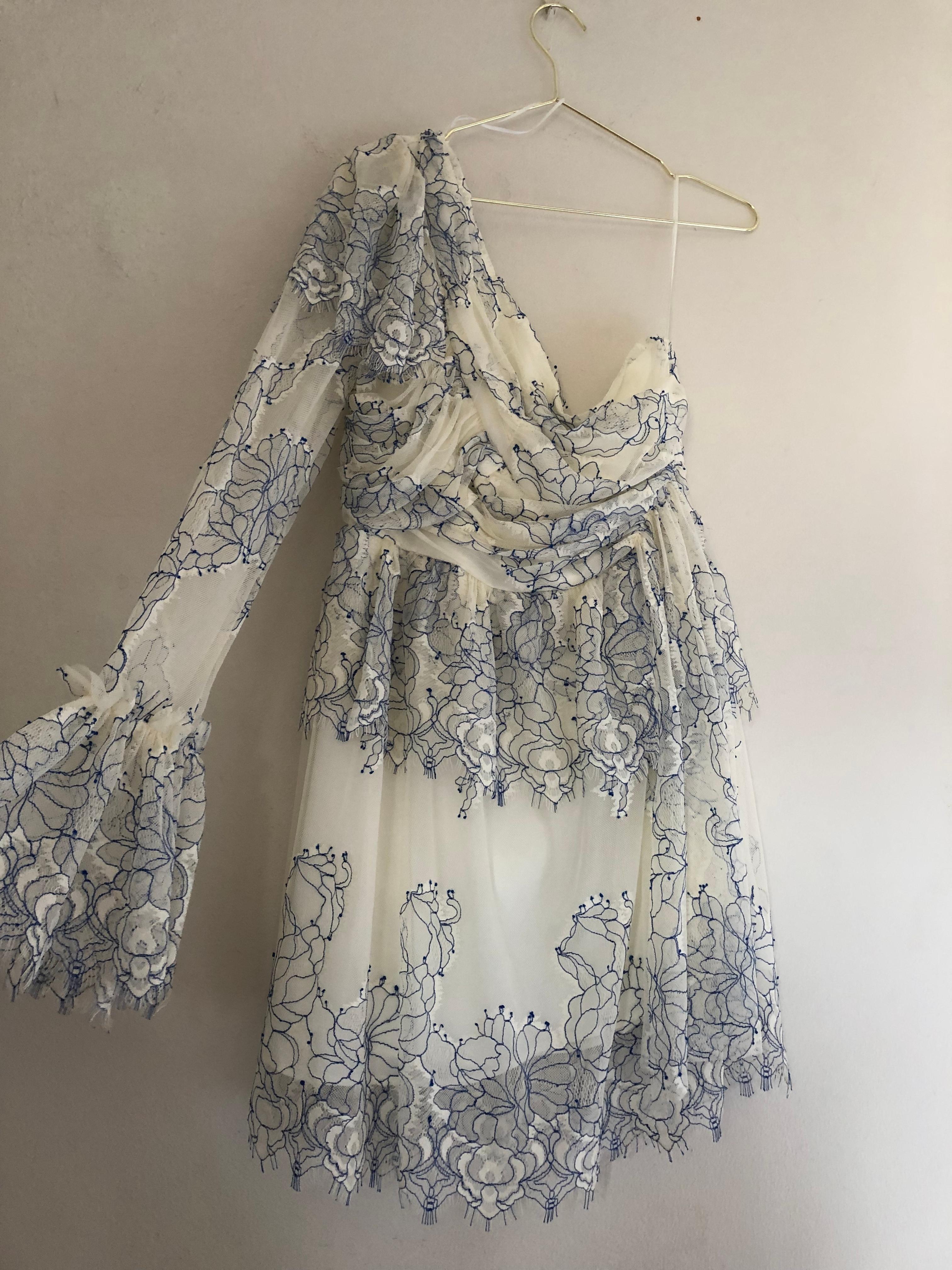 Alice McCall isn't she lovely cream and cobalt size 12 dress