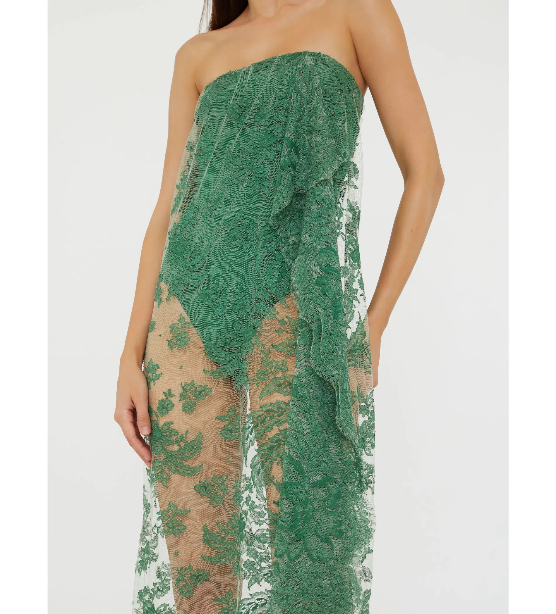 Christopher Esber Floating Lace Strapless Dress Evergreen Size AU 8 | The Volte Christopher Esber Floating Lace Strapless Dress Evergreen Size AU 8 | The Volte
