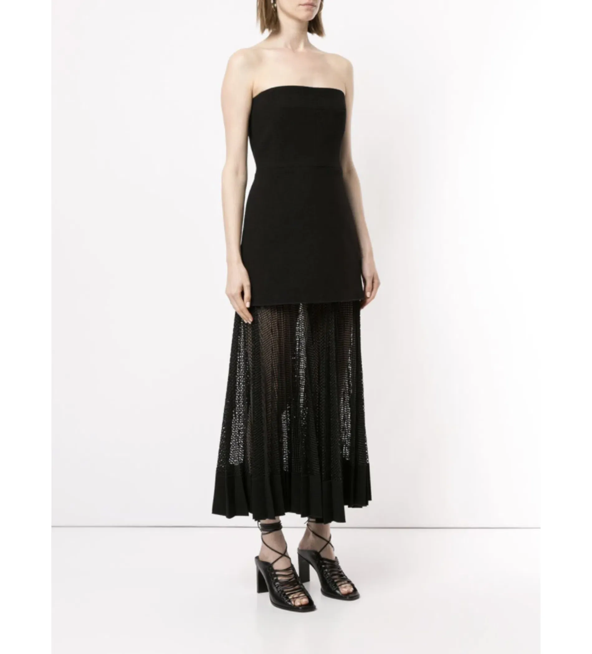 dion lee net pleat strapless dress Dion Lee Net Pleat Strapless Dress