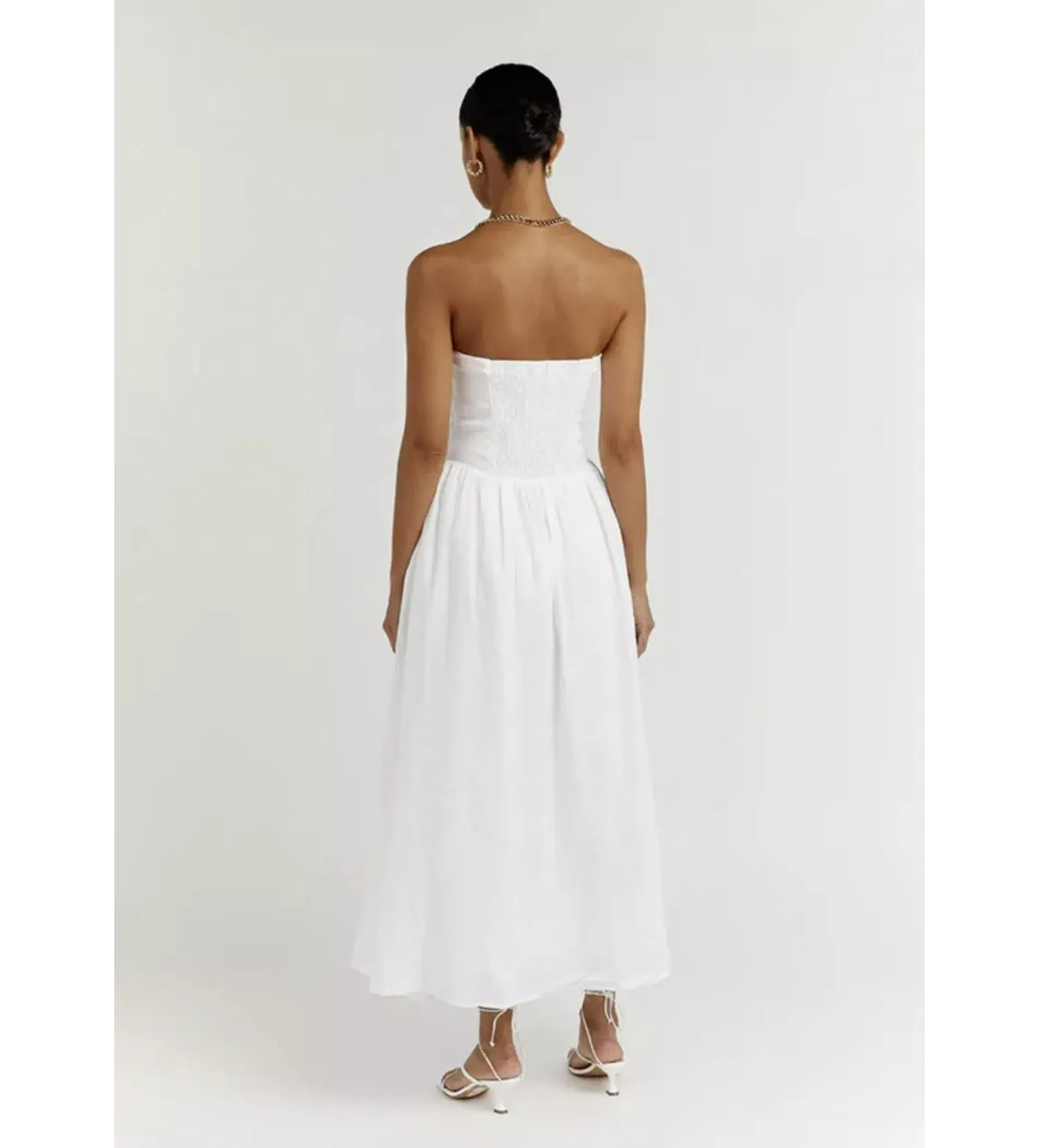 chinese dress ladies ELENA BUTTERMILK LINEN MAXI DRESS  DISSH