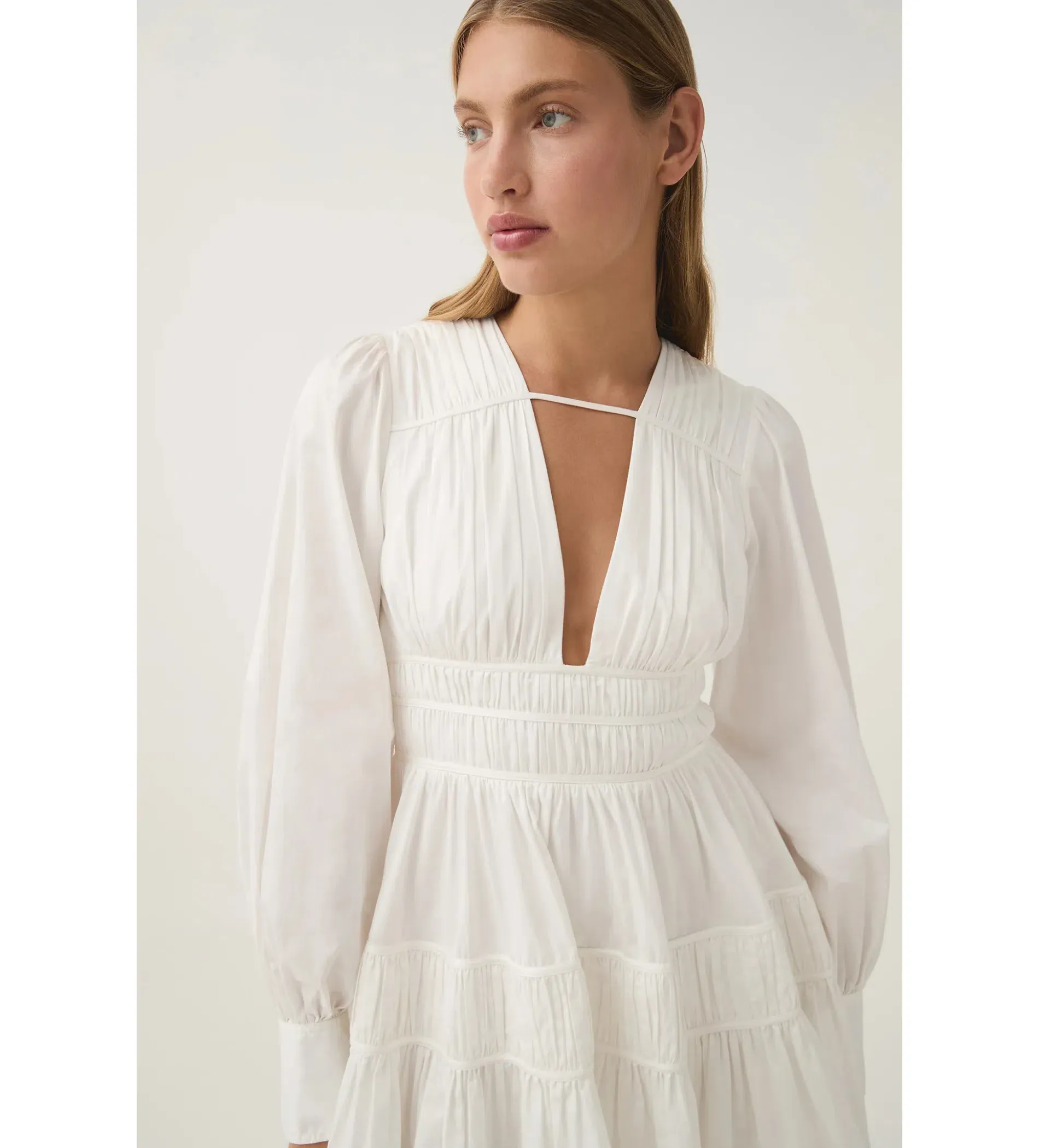 aje fallingwater ruched mini dress Aje Dress Fallingwater Gathered Mini Dress Powder Blue Size 4 AU/ US 0