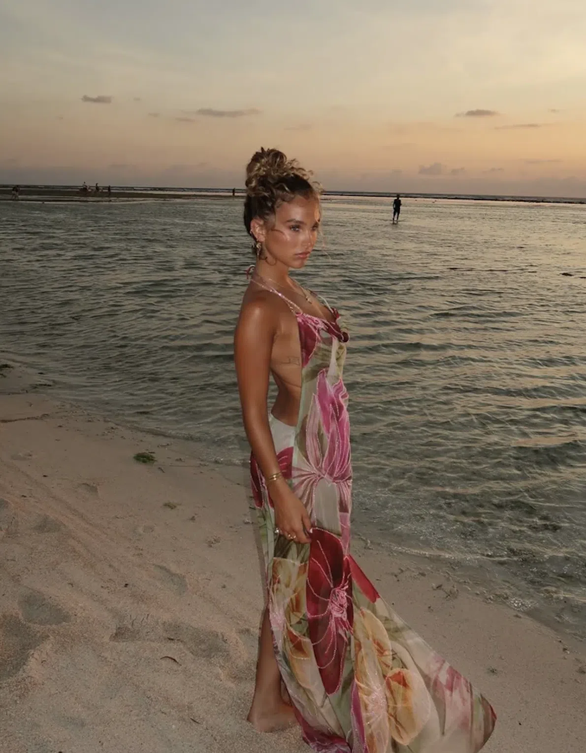 white christmas dresses Dahlia Hand-Beaded Backless Chiffon Maxi Dress | Jaded London main image 1