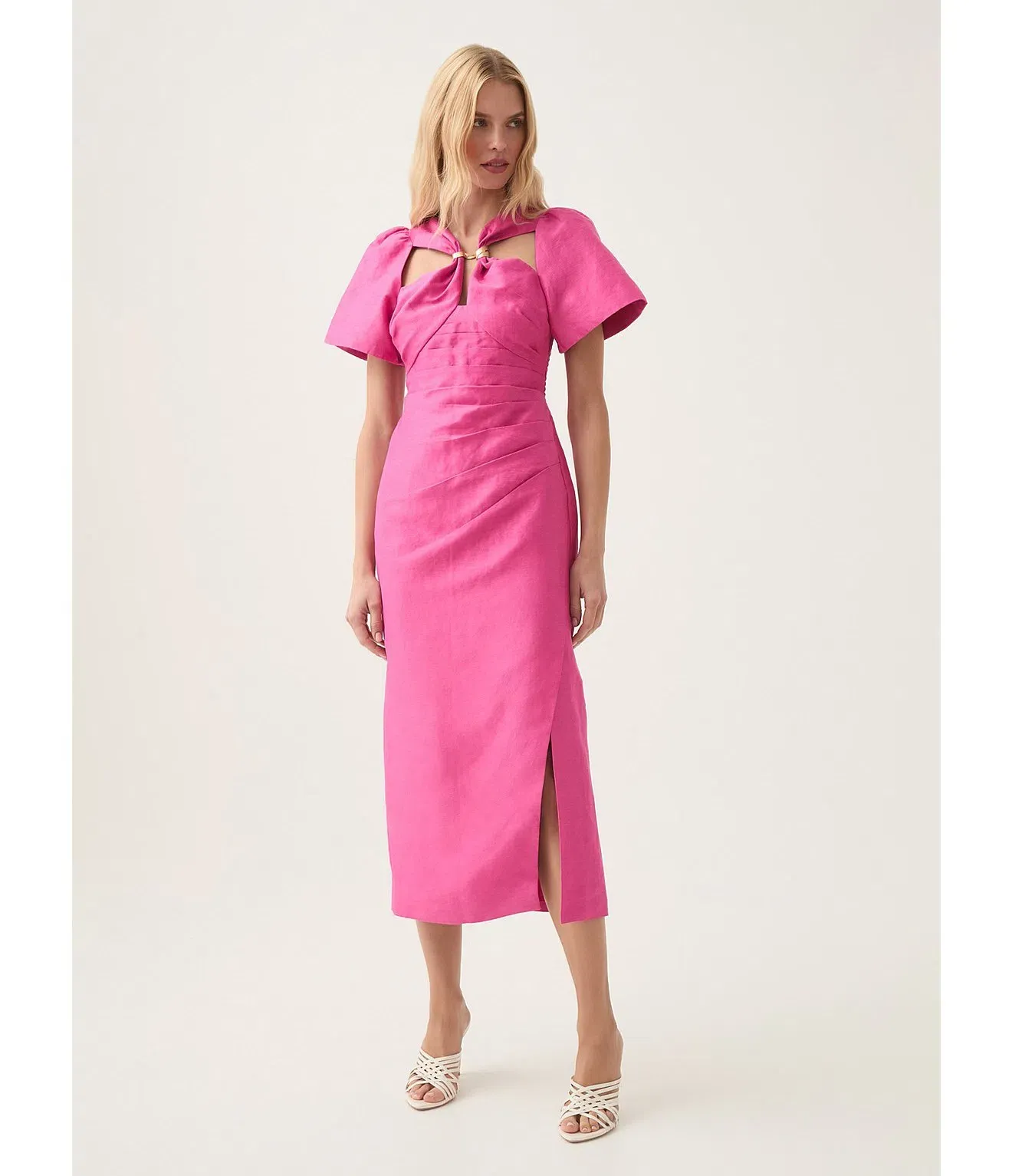 aje presence twisted midi dress Aje Presence Twisted Midi Dress Fuchsia Rose Size 12