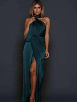 Bianca Spender Emerald Silk Satin Isabella Gown Size 10